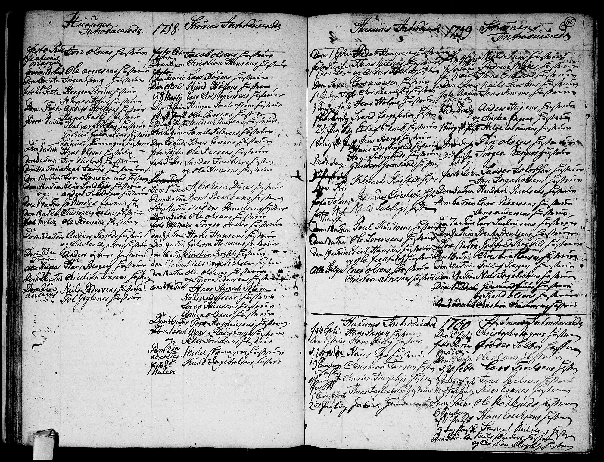 Hurum kirkebøker, SAKO/A-229/F/Fa/L0006: Parish register (official) no. 6, 1756-1770, p. 65