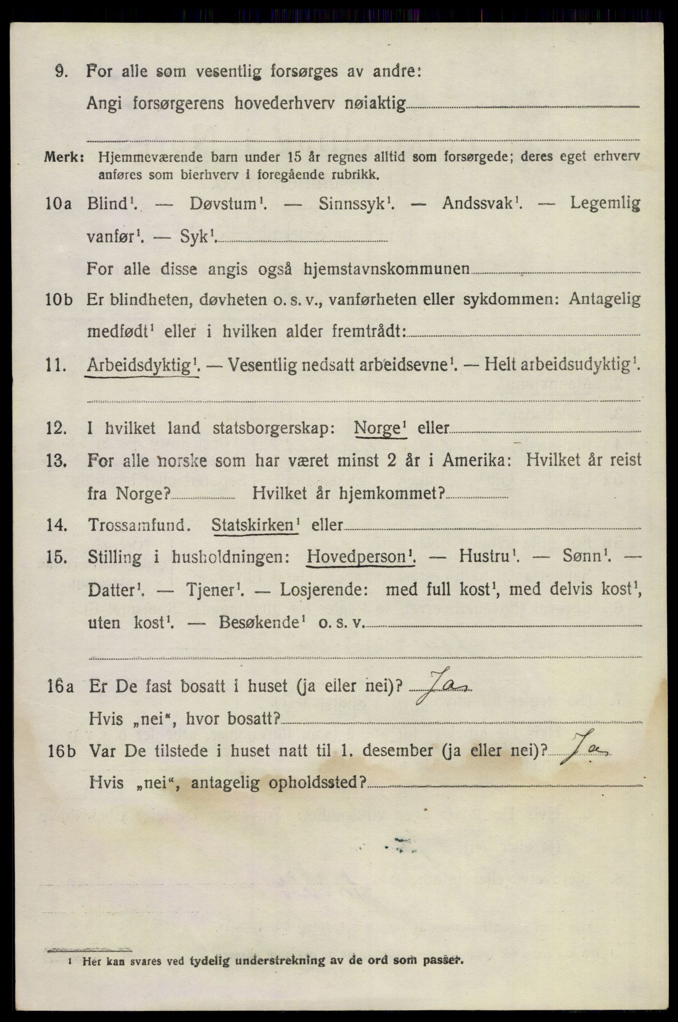 SAKO, 1920 census for Lunde, 1920, p. 2990