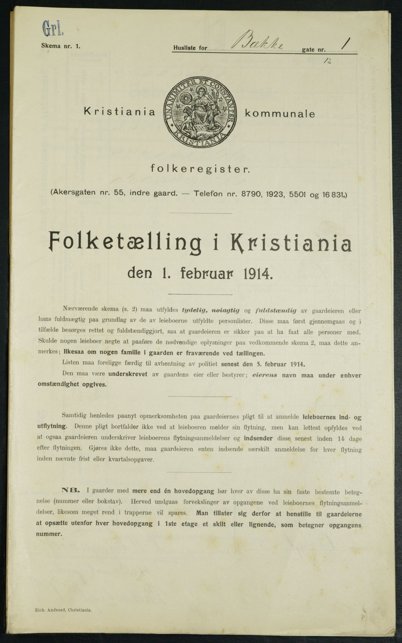 OBA, Municipal Census 1914 for Kristiania, 1914, p. 11169