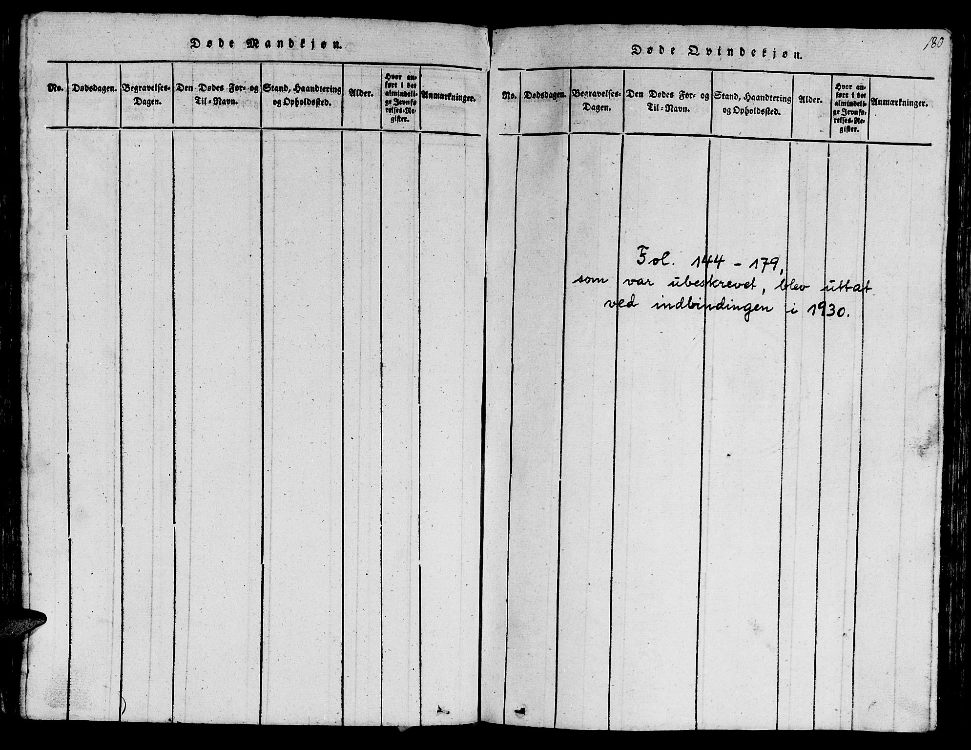 Ministerialprotokoller, klokkerbøker og fødselsregistre - Sør-Trøndelag, SAT/A-1456/612/L0385: Parish register (copy) no. 612C01, 1816-1845, p. 180