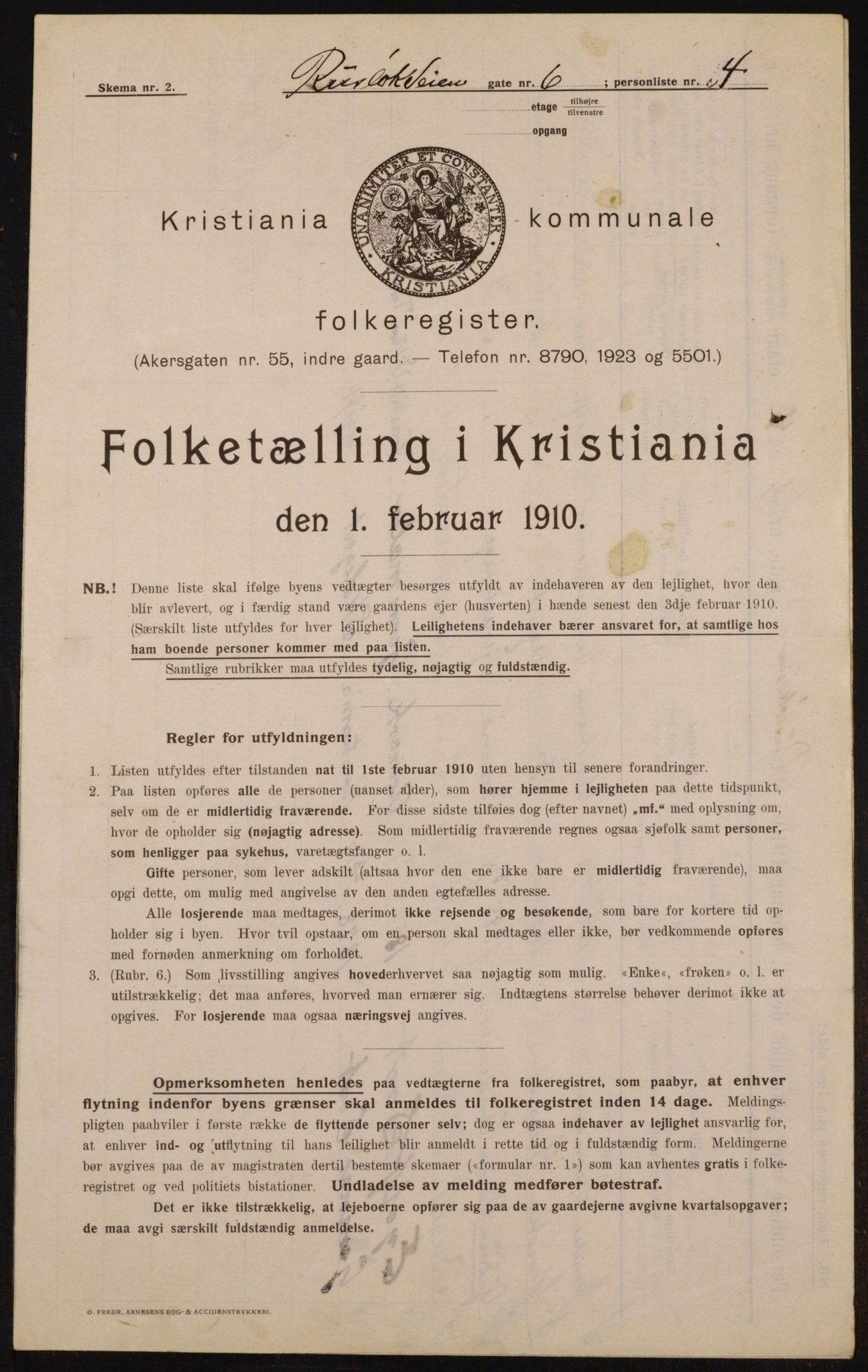 OBA, Municipal Census 1910 for Kristiania, 1910, p. 81002