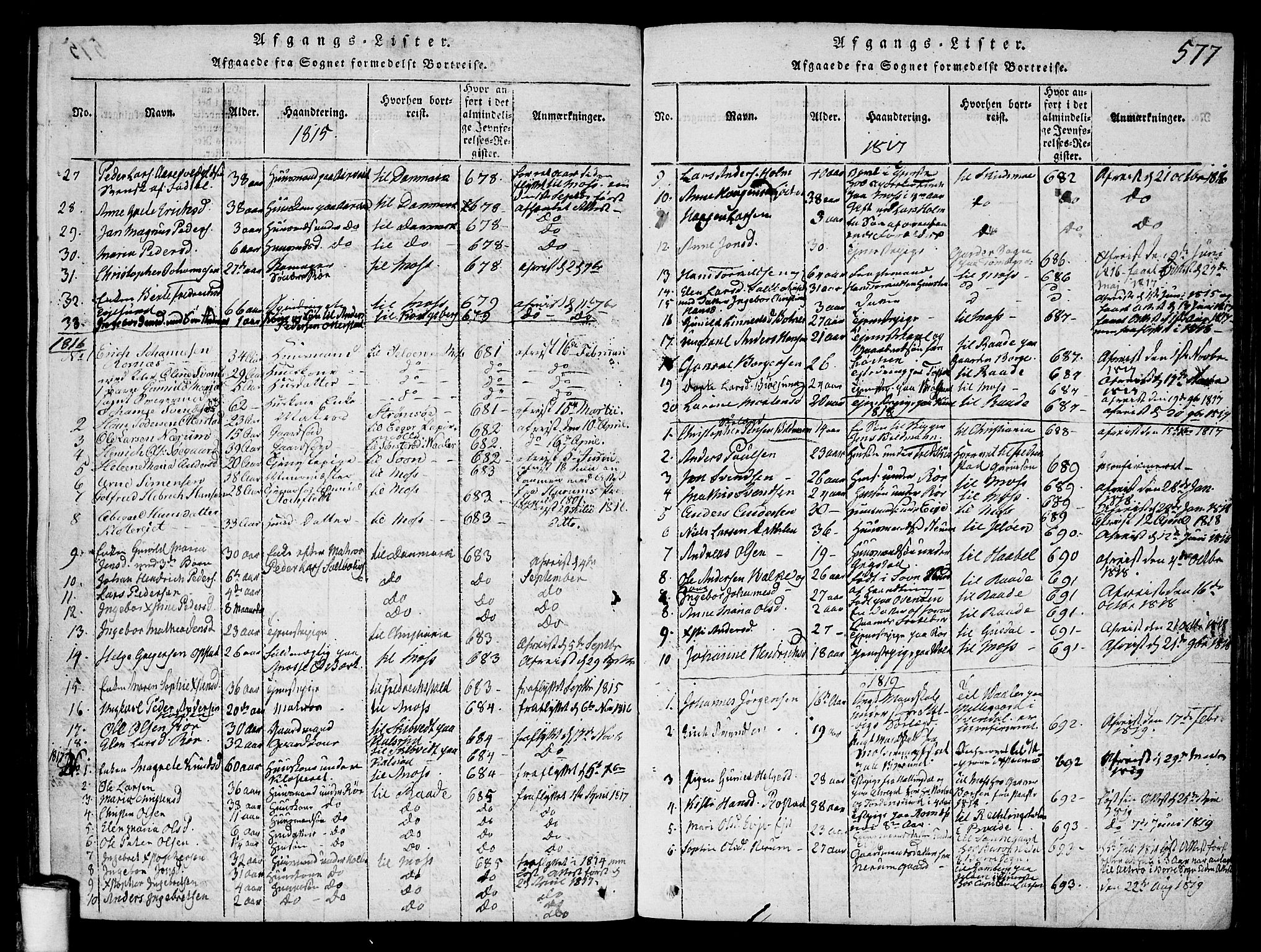 Rygge prestekontor Kirkebøker, SAO/A-10084b/F/Fa/L0003: Parish register (official) no. 3, 1814-1836, p. 576-577