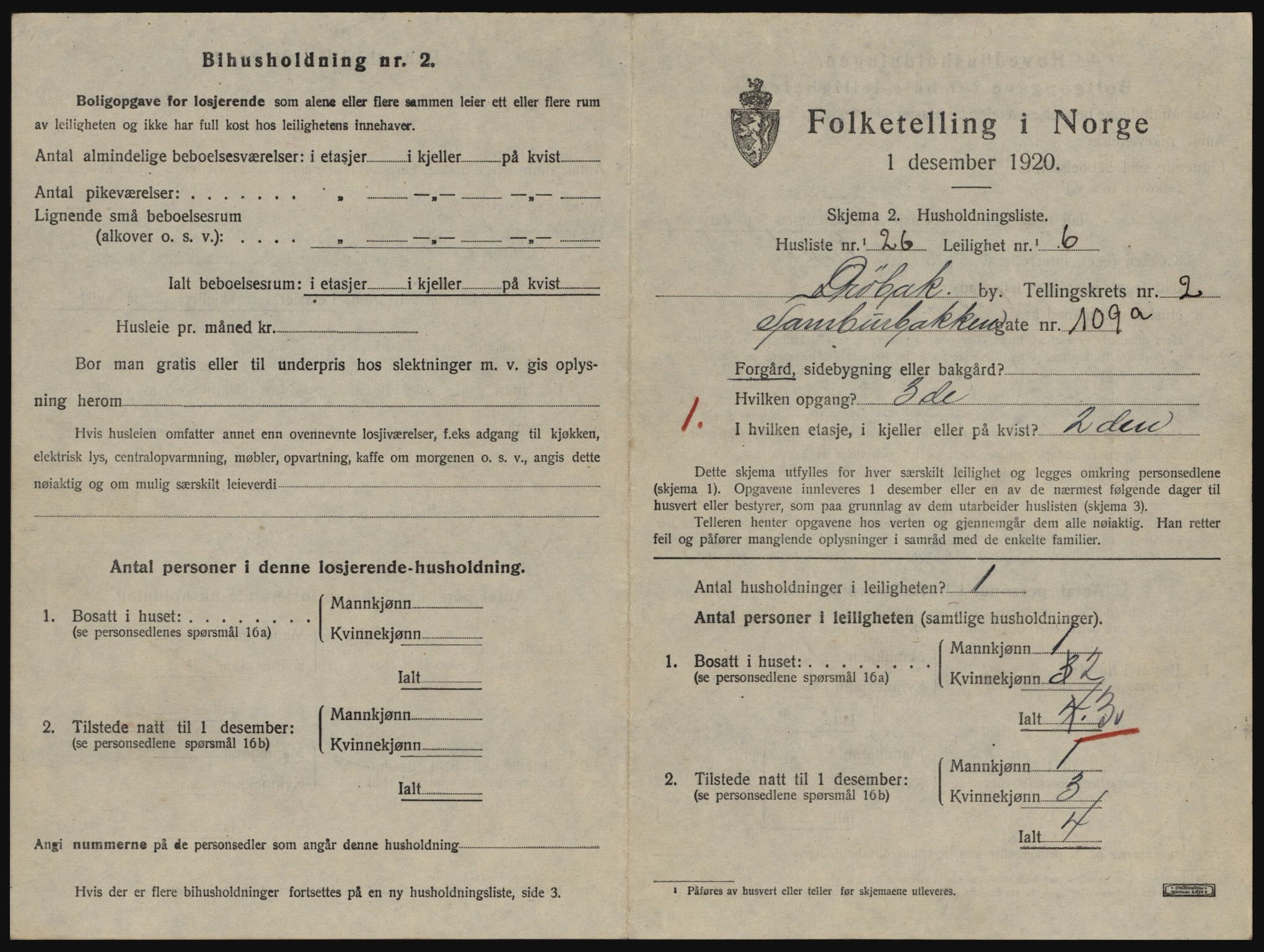 SAO, 1920 census for Drøbak, 1920, p. 1037