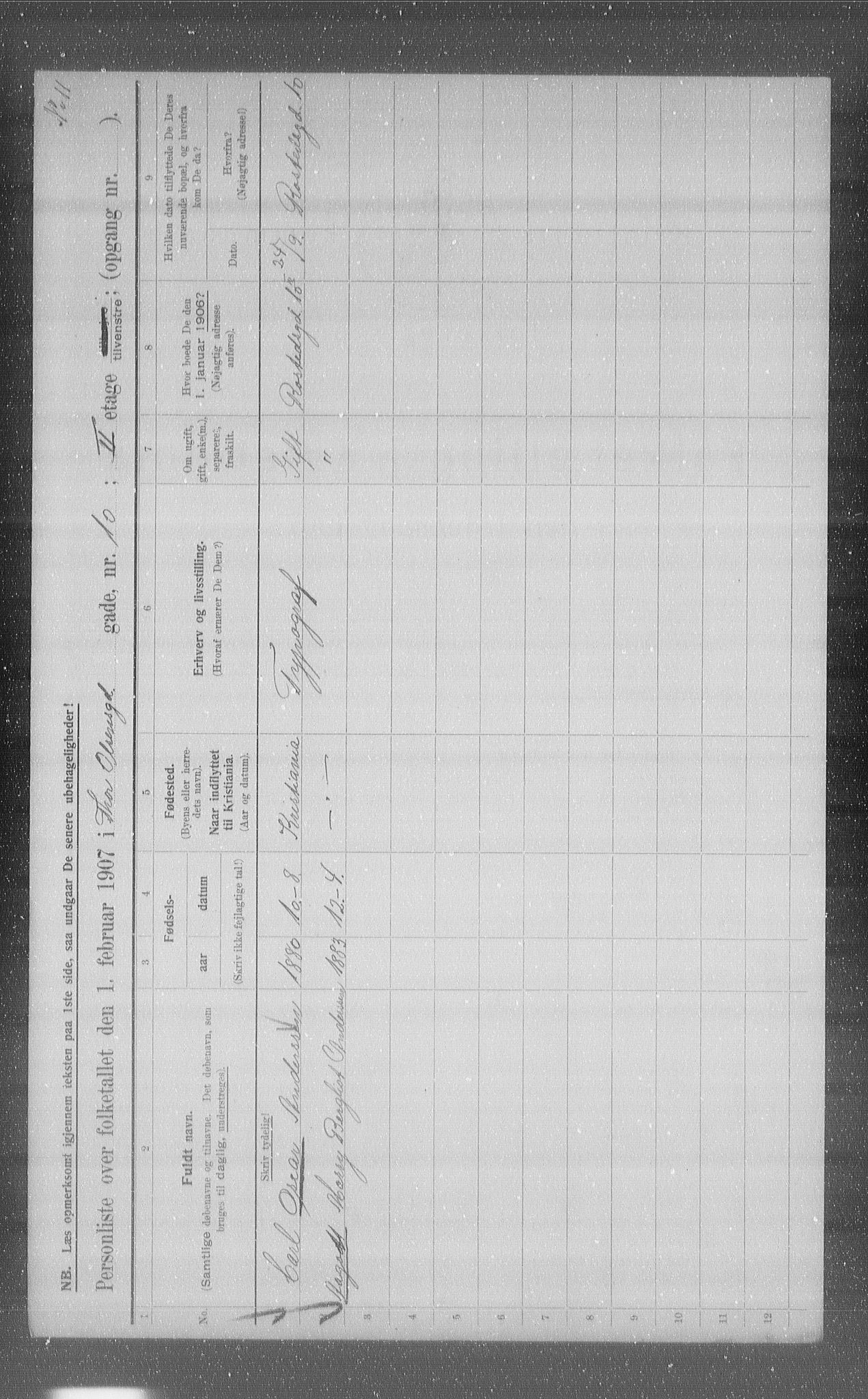 OBA, Municipal Census 1907 for Kristiania, 1907, p. 55680