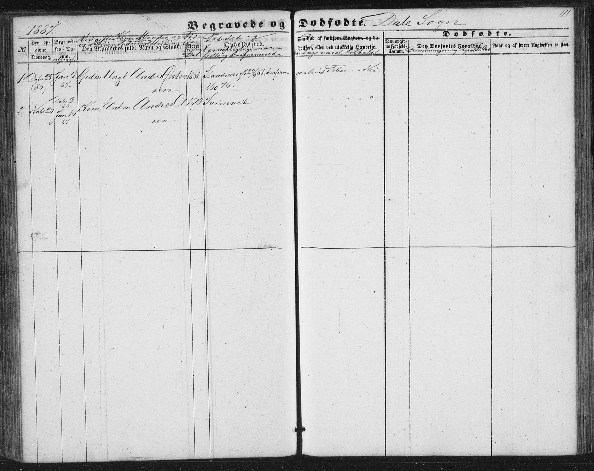 Fjaler sokneprestembete, AV/SAB-A-79801/H/Haa/Haaa/L0012: Parish register (official) no. A 12, 1854-1887, p. 111