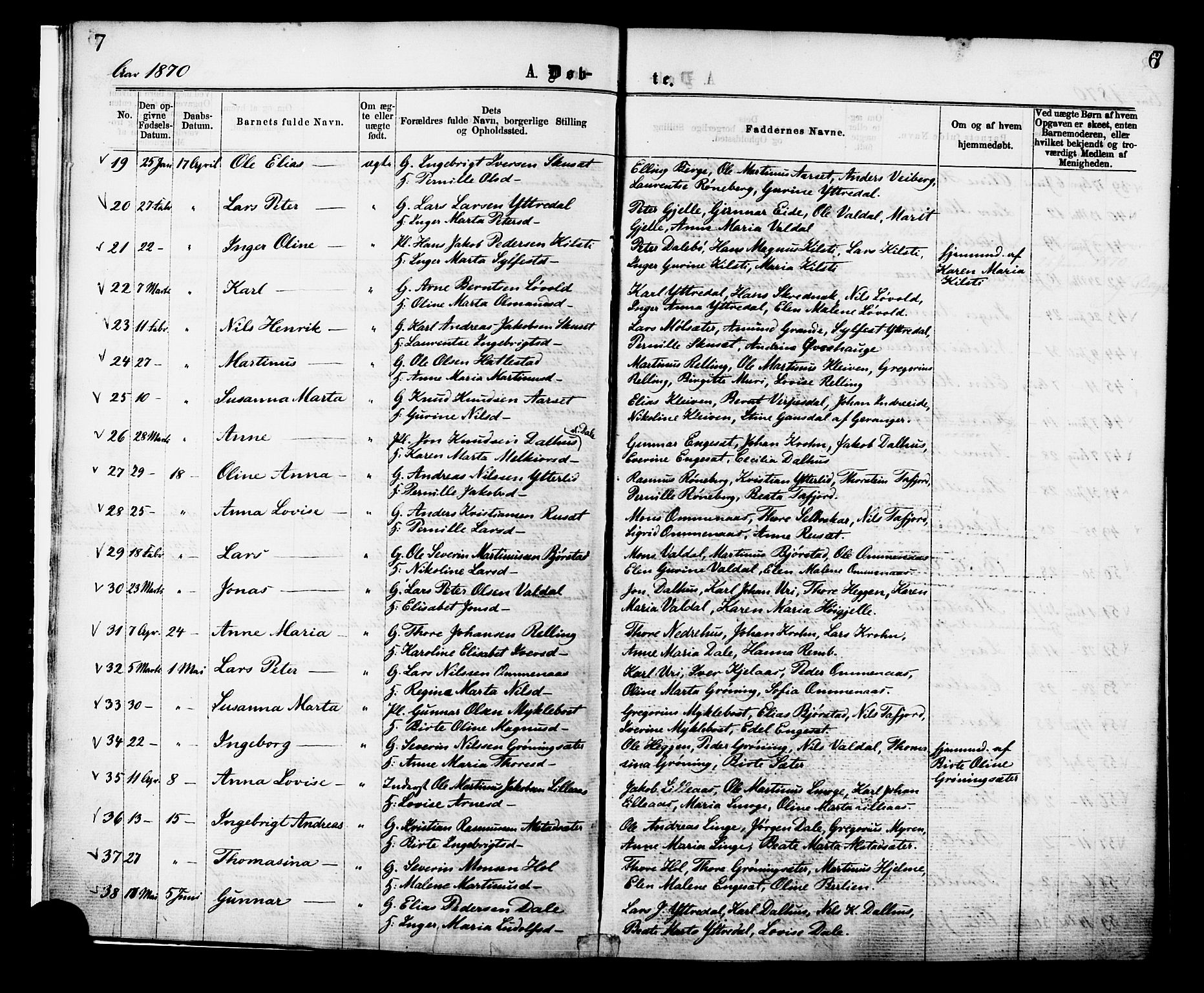 Ministerialprotokoller, klokkerbøker og fødselsregistre - Møre og Romsdal, AV/SAT-A-1454/519/L0254: Parish register (official) no. 519A13, 1868-1883, p. 7