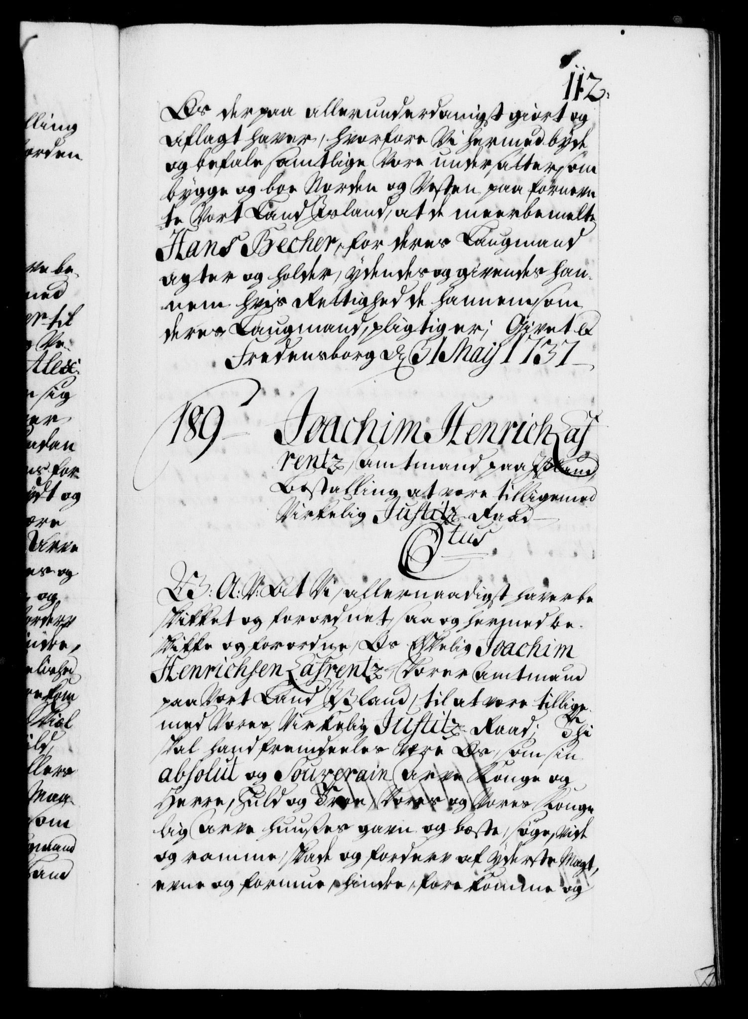 Danske Kanselli 1572-1799, AV/RA-EA-3023/F/Fc/Fca/Fcaa/L0030: Norske registre, 1737-1738, p. 112a