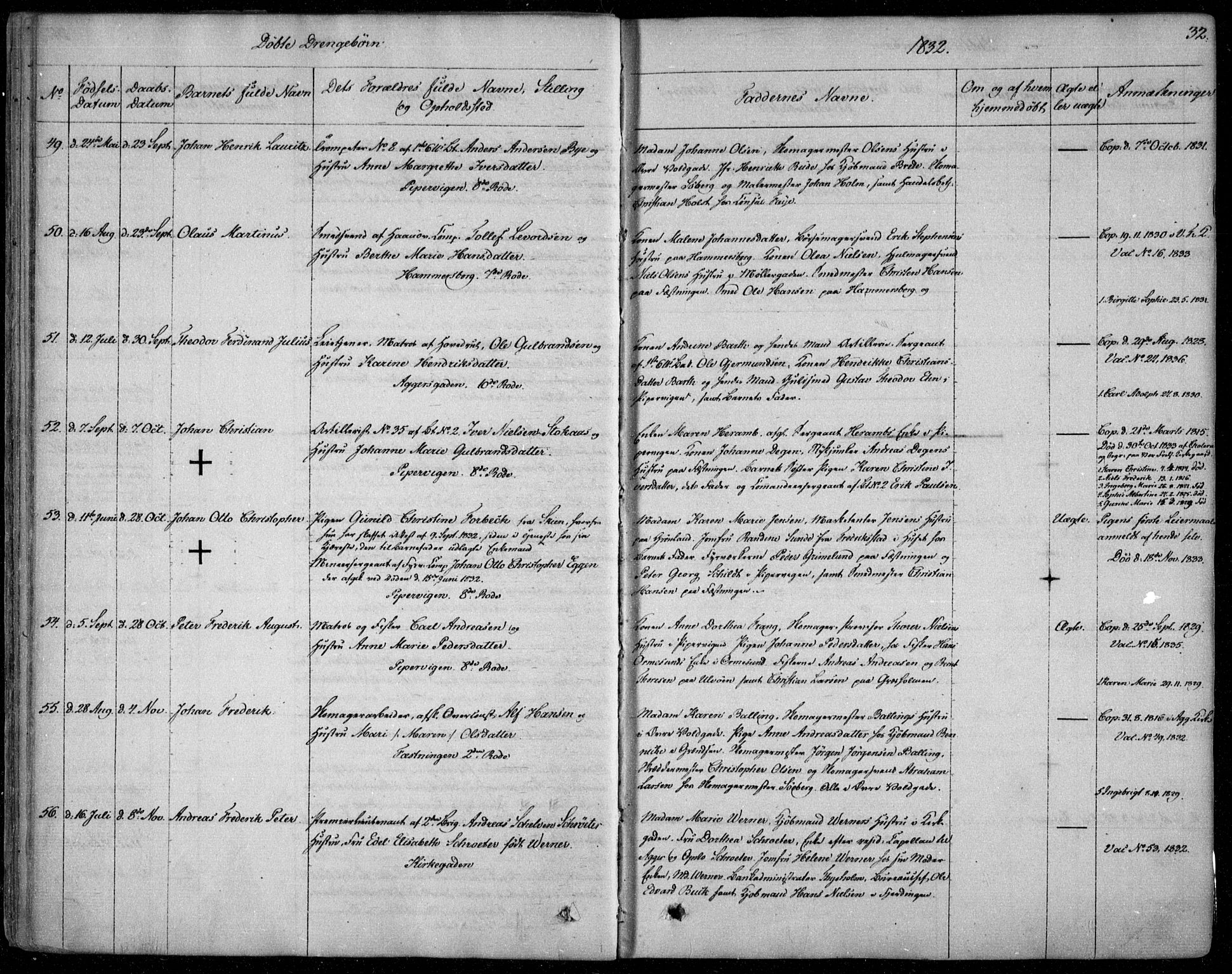 Garnisonsmenigheten Kirkebøker, SAO/A-10846/F/Fa/L0006: Parish register (official) no. 6, 1828-1841, p. 32