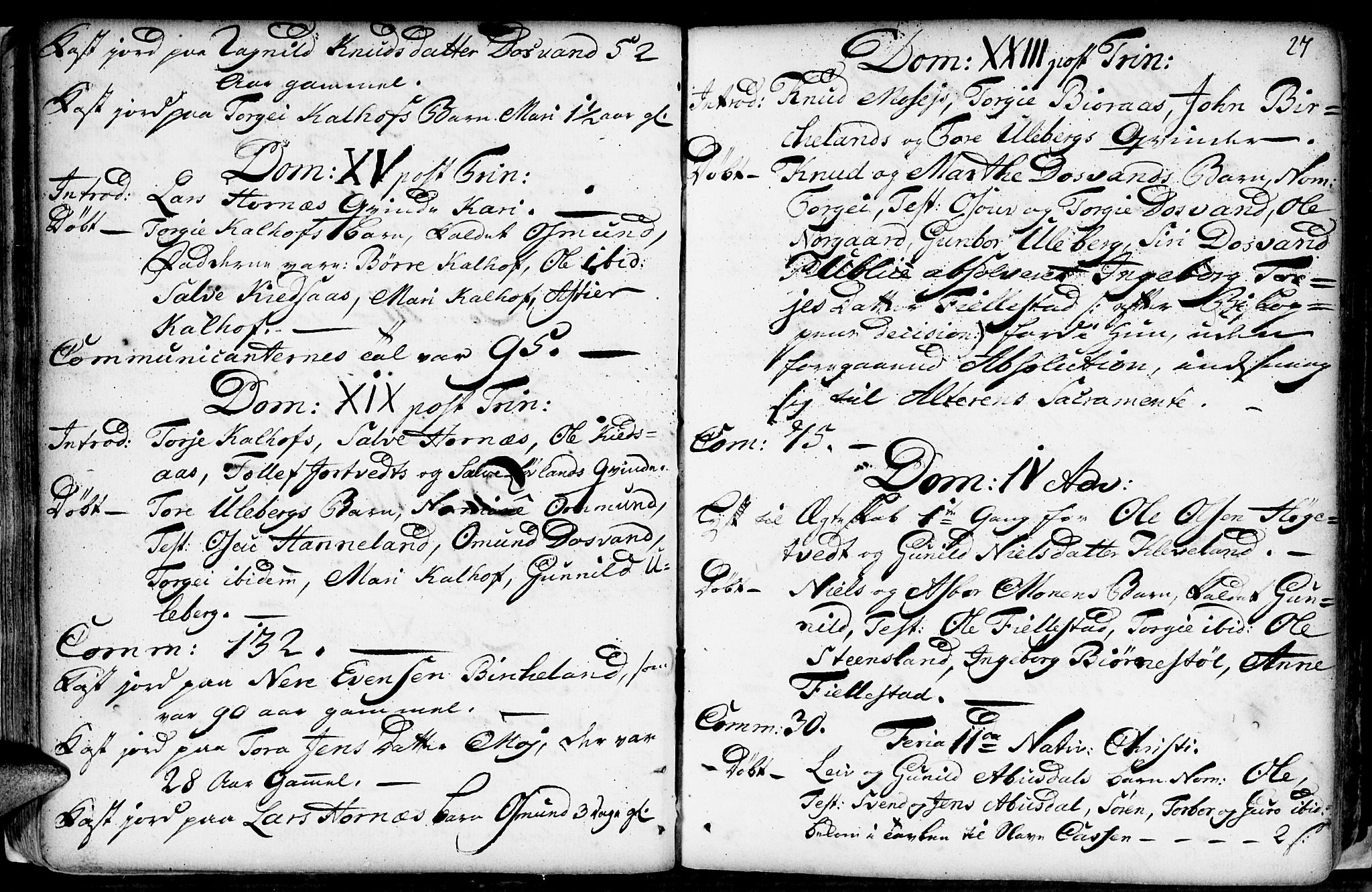 Evje sokneprestkontor, SAK/1111-0008/F/Fa/Fab/L0002: Parish register (official) no. A 2, 1765-1816, p. 27