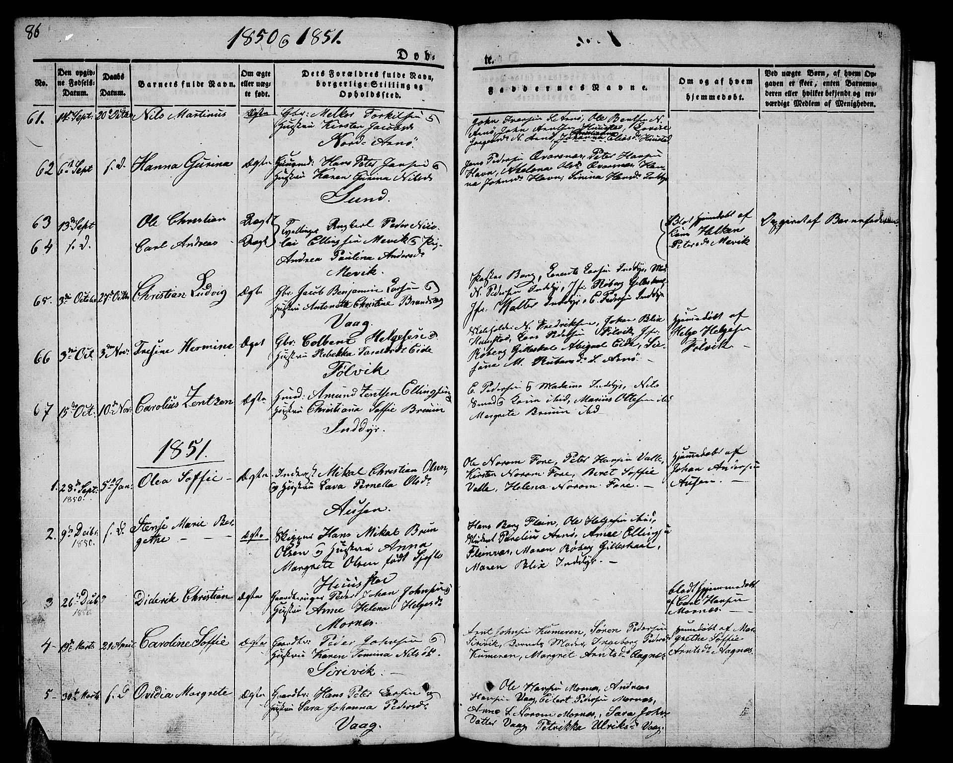 Ministerialprotokoller, klokkerbøker og fødselsregistre - Nordland, SAT/A-1459/805/L0106: Parish register (copy) no. 805C02, 1841-1861, p. 86