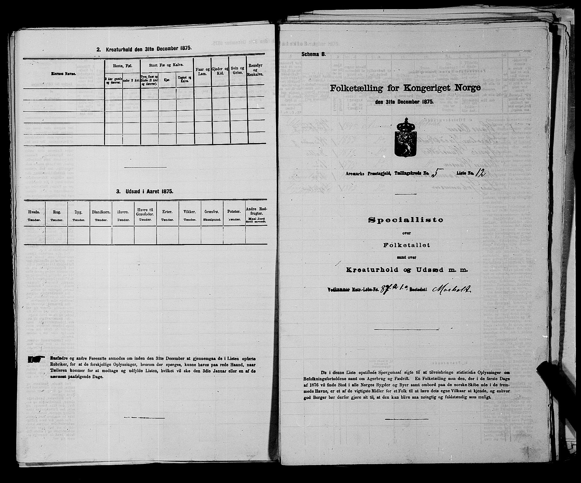 RA, 1875 census for 0118P Aremark, 1875, p. 666