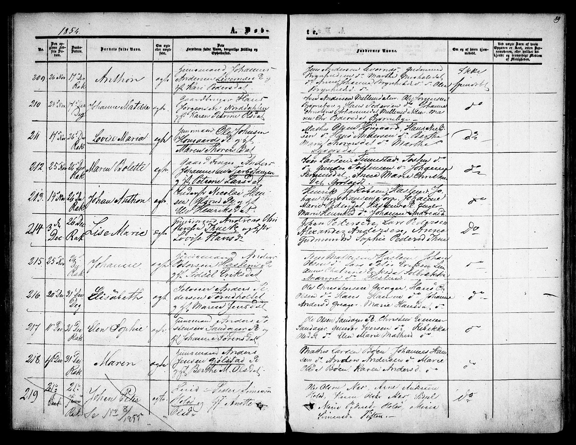 Rakkestad prestekontor Kirkebøker, AV/SAO-A-2008/F/Fa/L0009: Parish register (official) no. I 9, 1850-1856, p. 89