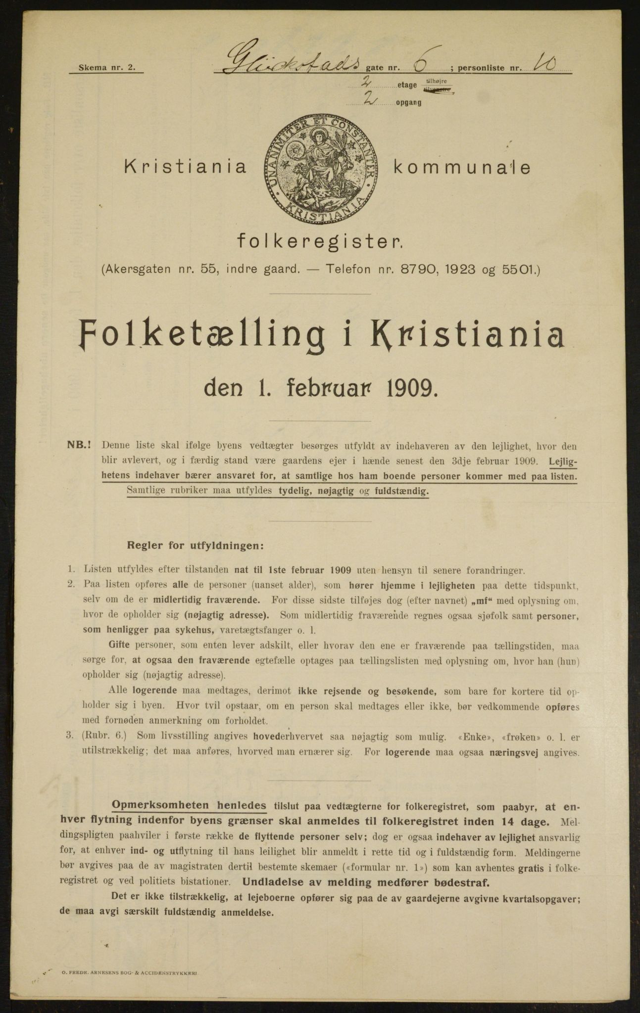 OBA, Municipal Census 1909 for Kristiania, 1909, p. 26791