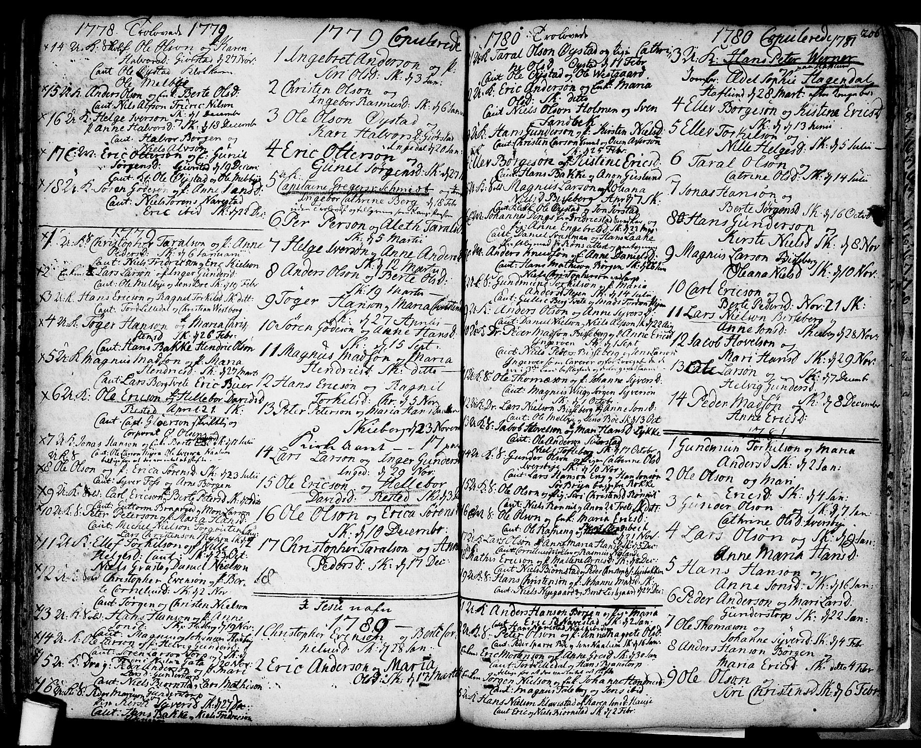Skjeberg prestekontor Kirkebøker, SAO/A-10923/F/Fa/L0002: Parish register (official) no. I 2, 1726-1791, p. 206