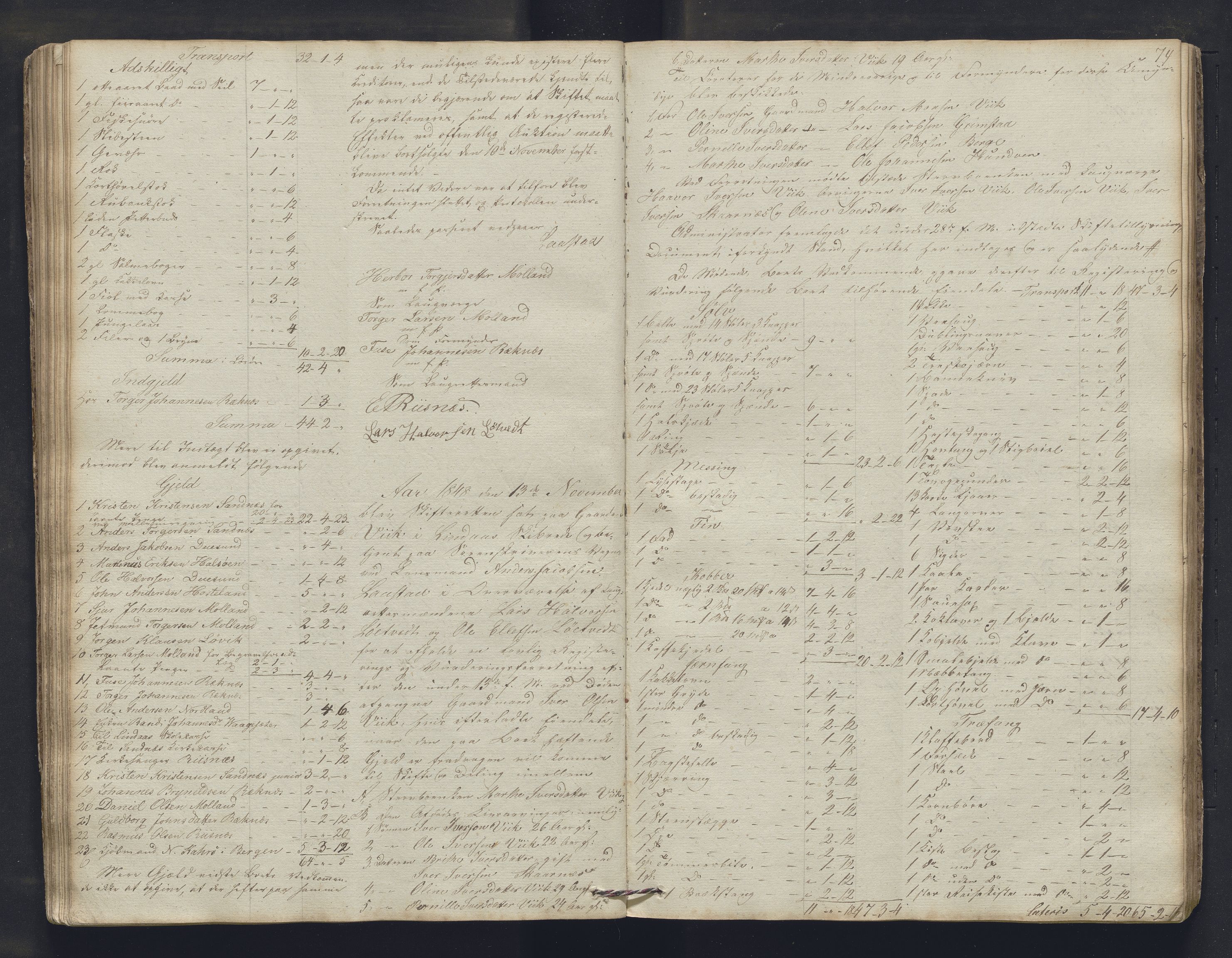 Nordhordland sorenskrivar, AV/SAB-A-2901/1/H/Hb/L0015: Registreringsprotokollar, 1846-1850, p. 74