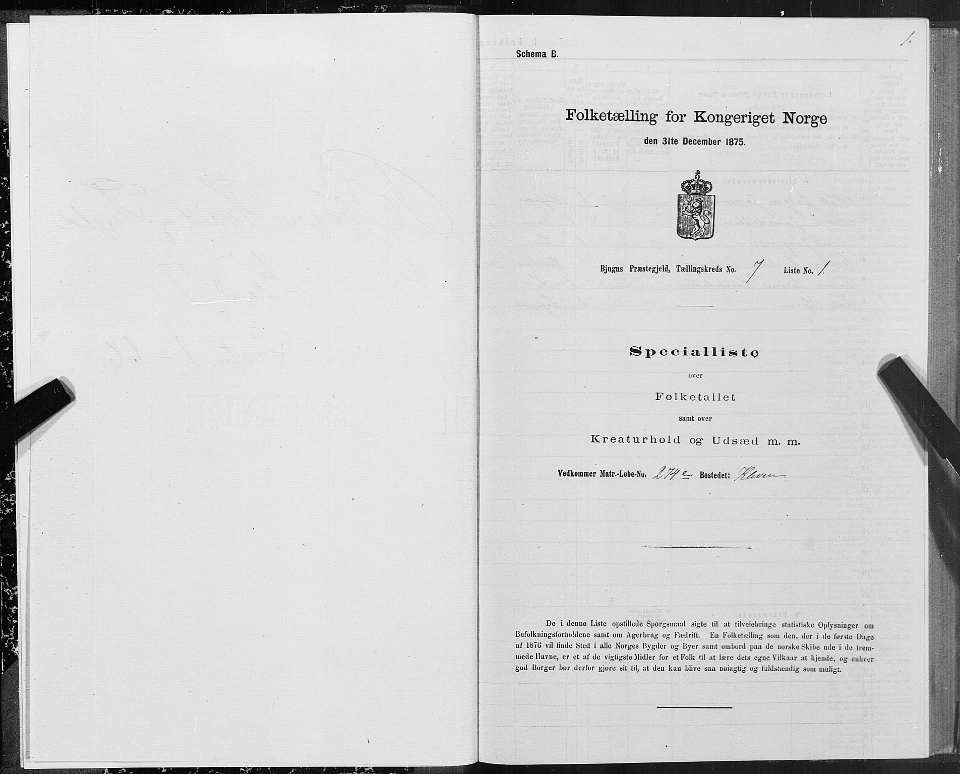 SAT, 1875 census for 1627P Bjugn, 1875, p. 4001