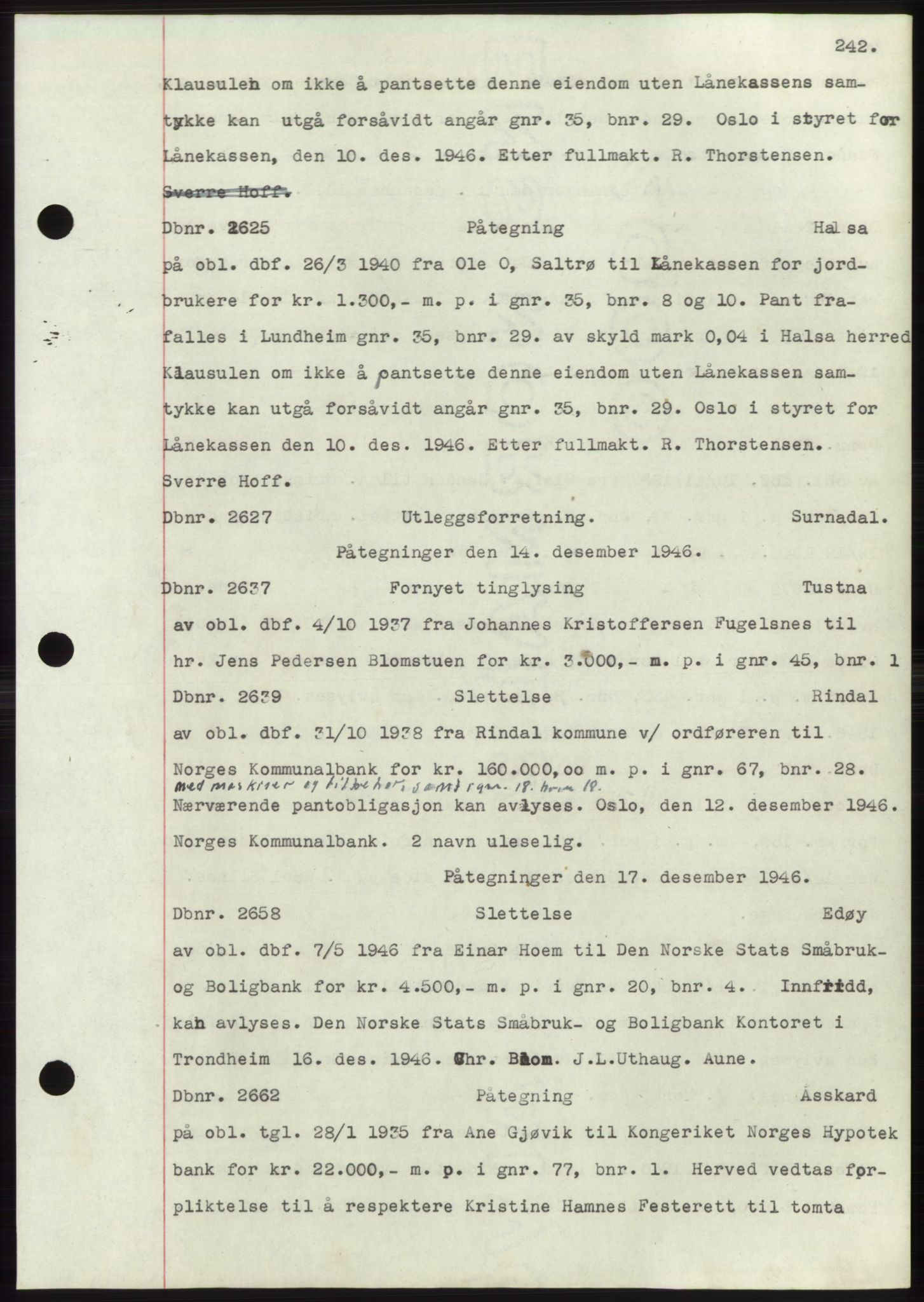 Nordmøre sorenskriveri, SAT/A-4132/1/2/2Ca: Mortgage book no. C82b, 1946-1951, Diary no: : 2625/1946