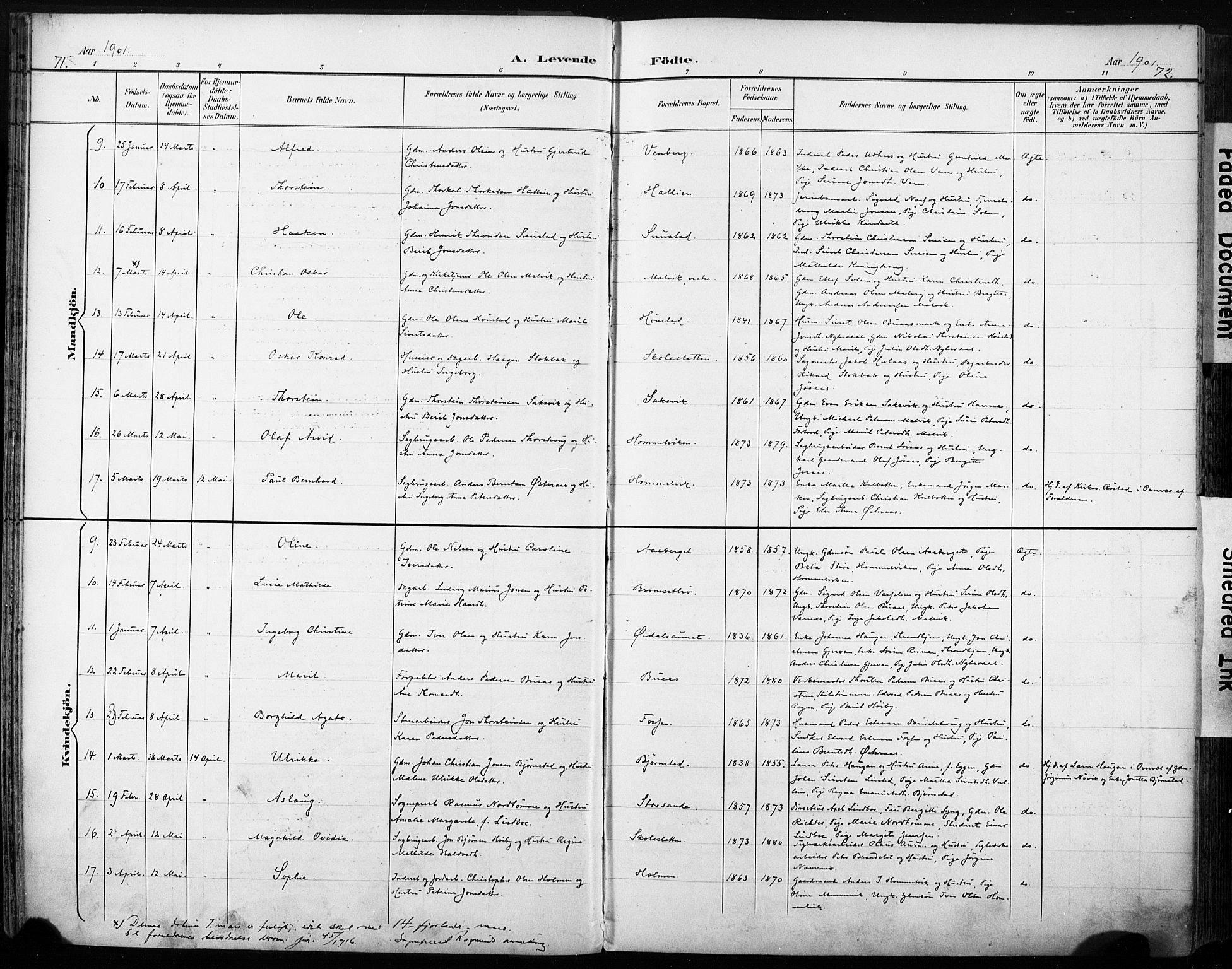 Ministerialprotokoller, klokkerbøker og fødselsregistre - Sør-Trøndelag, AV/SAT-A-1456/616/L0411: Parish register (official) no. 616A08, 1894-1906, p. 71-72