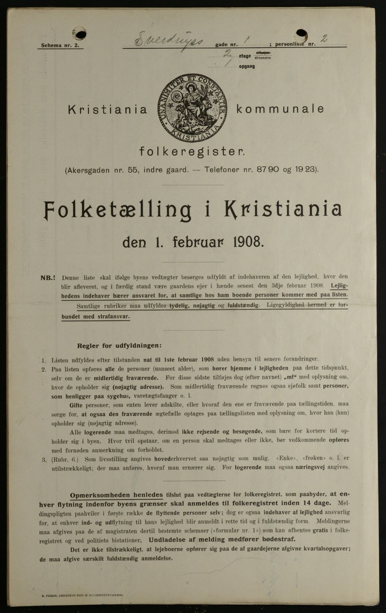 OBA, Municipal Census 1908 for Kristiania, 1908, p. 94301