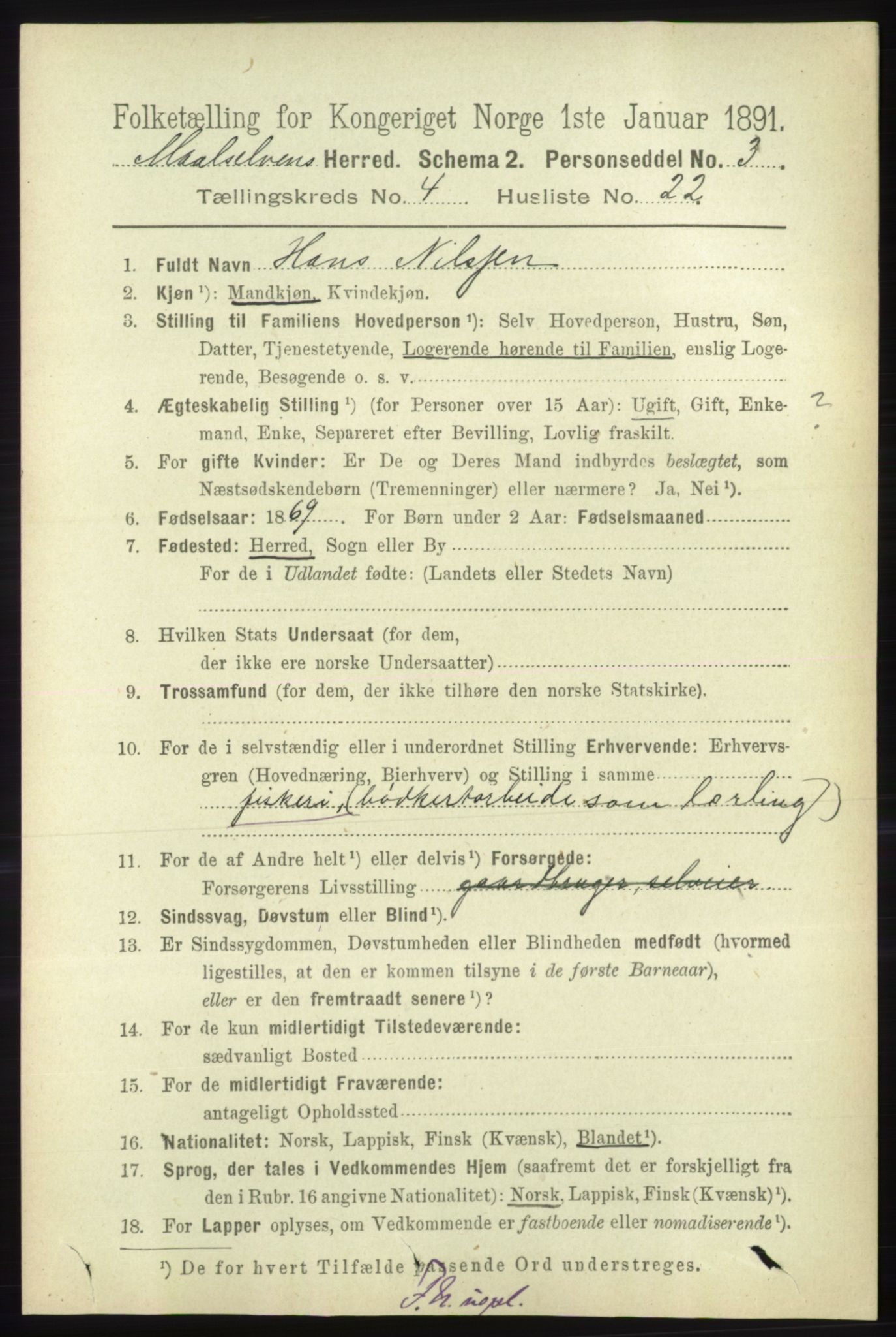RA, 1891 census for 1924 Målselv, 1891, p. 1228