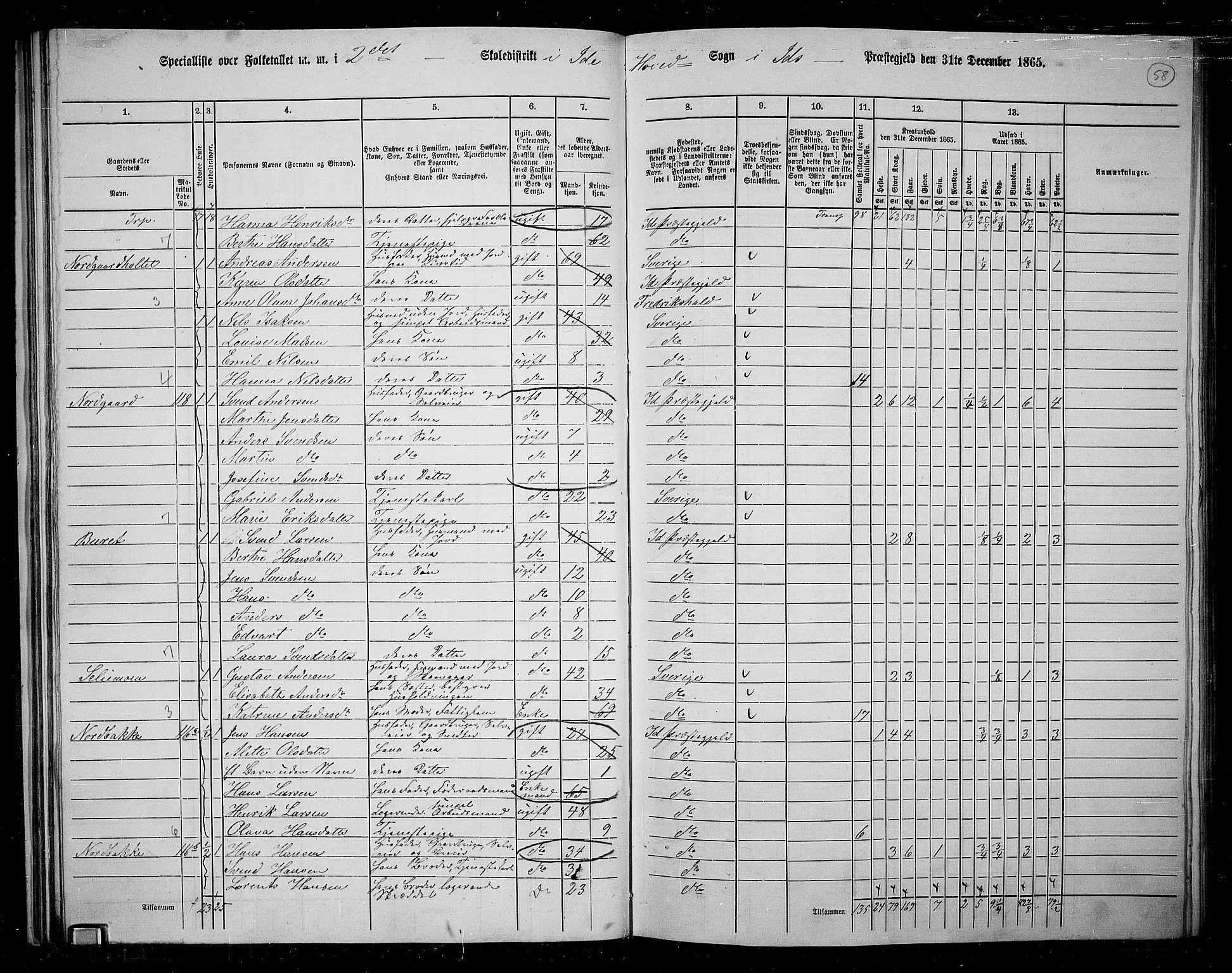 RA, 1865 census for Idd, 1865, p. 50