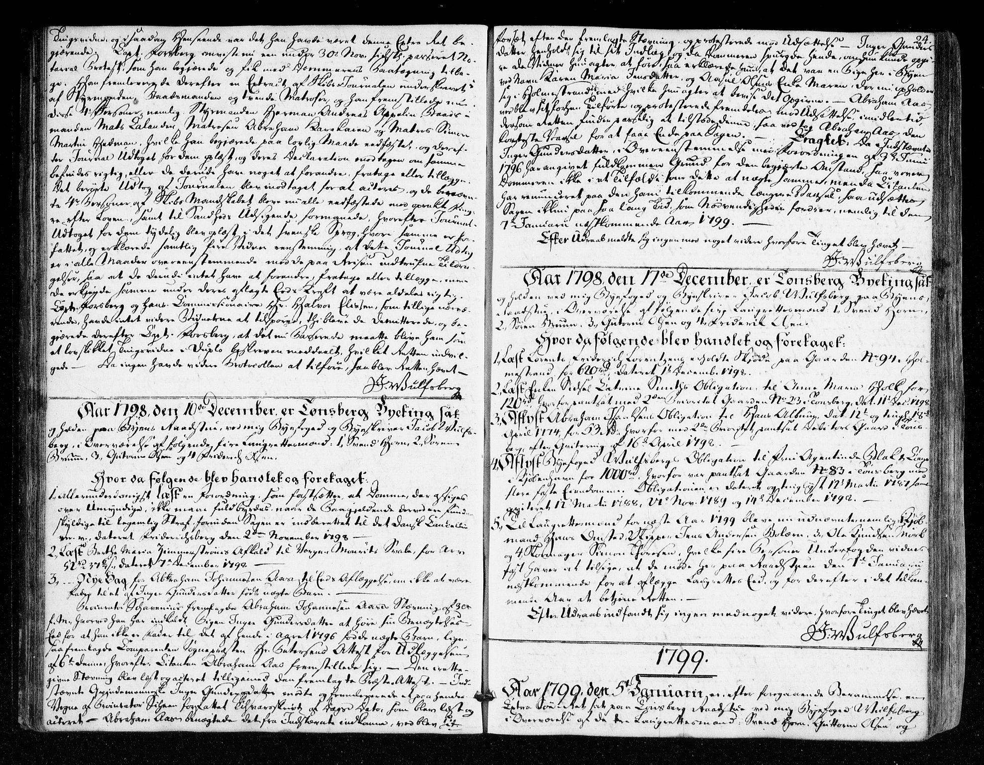 Tønsberg byfogd, AV/SAKO-A-224/F/Fa/L0021: Tingbok, 1798-1807, p. 24