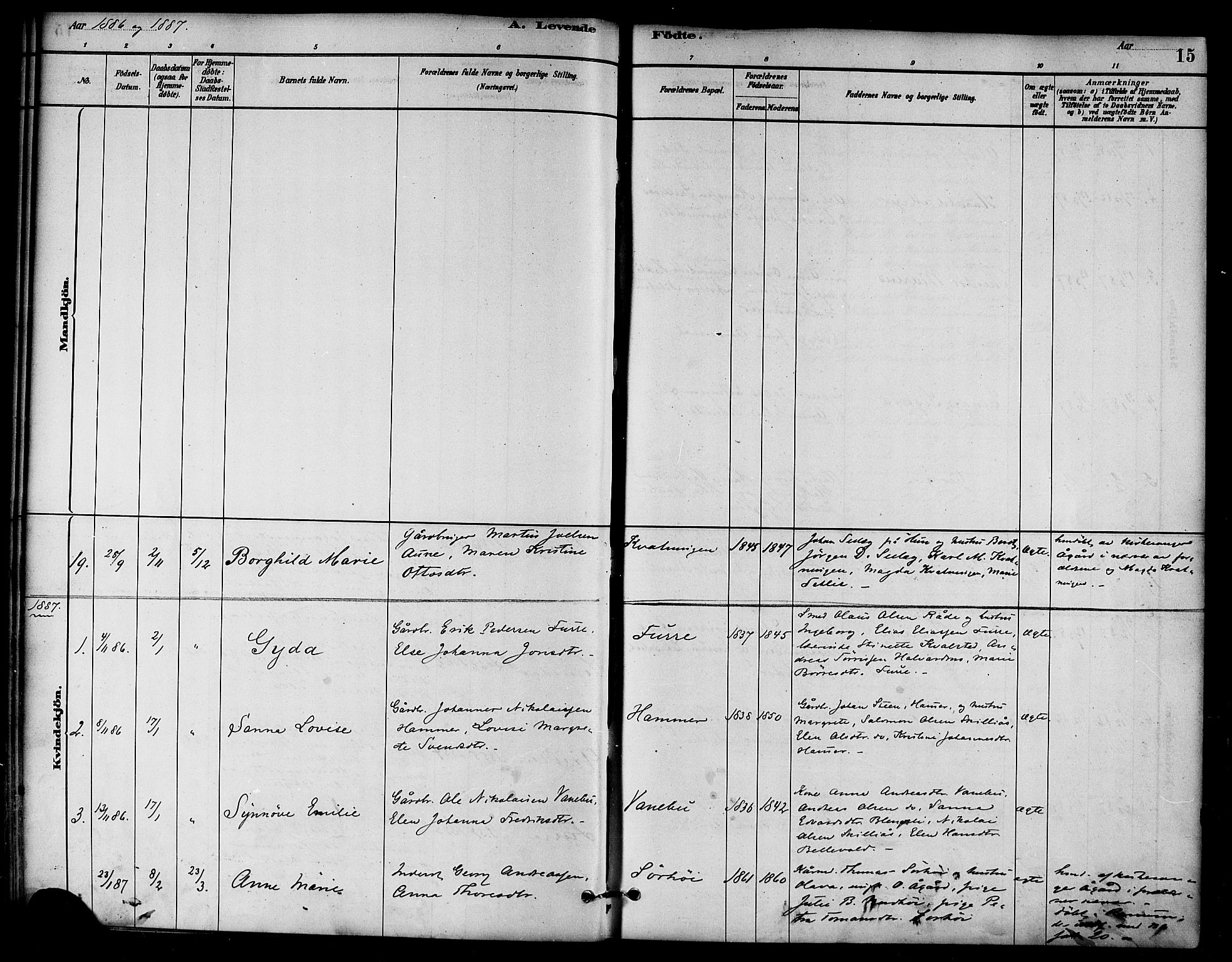 Ministerialprotokoller, klokkerbøker og fødselsregistre - Nord-Trøndelag, SAT/A-1458/766/L0563: Parish register (official) no. 767A01, 1881-1899, p. 15