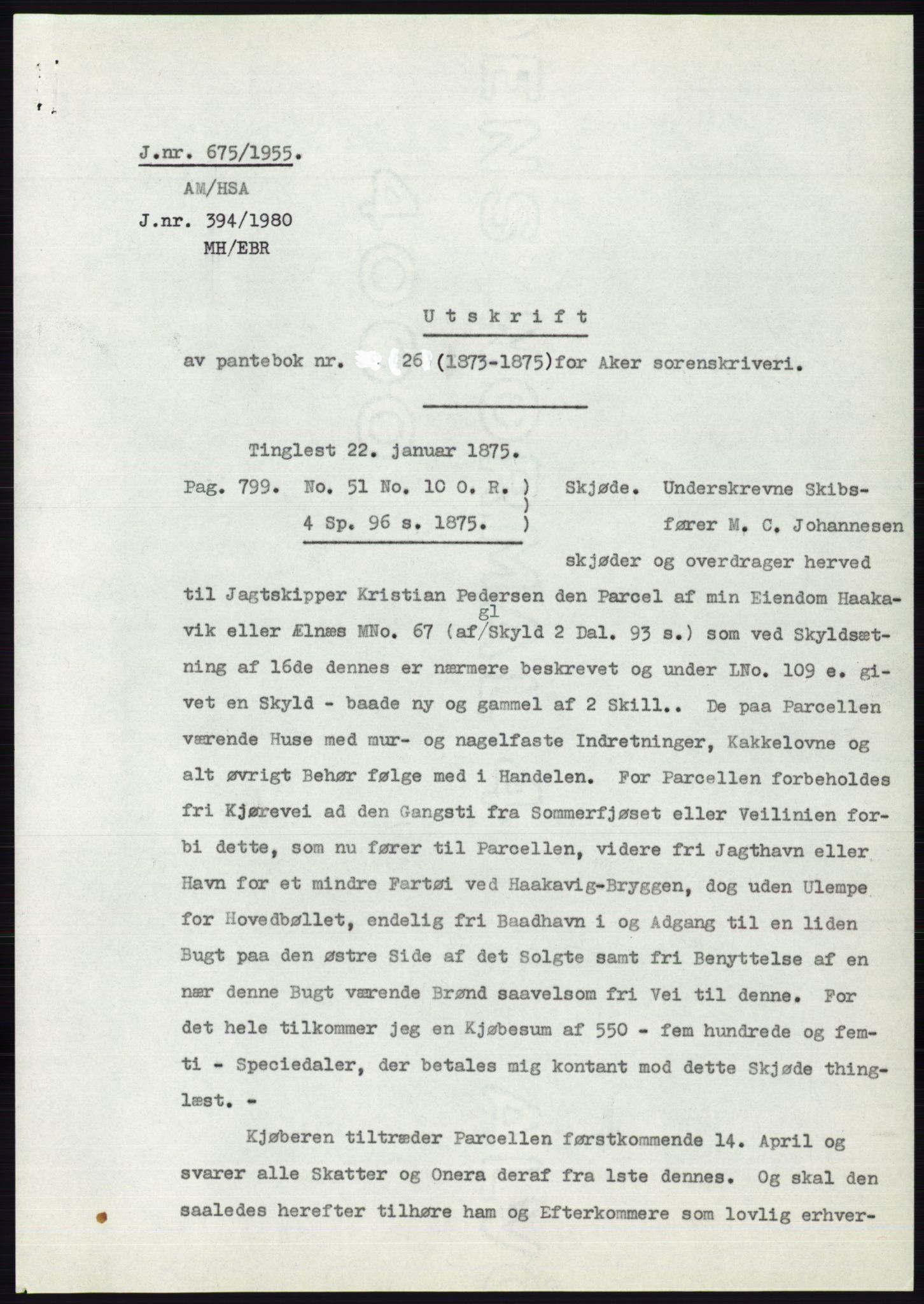 Statsarkivet i Oslo, AV/SAO-A-10621/Z/Zd/L0002: Avskrifter, j.nr 5-691/1955, 1955, p. 470