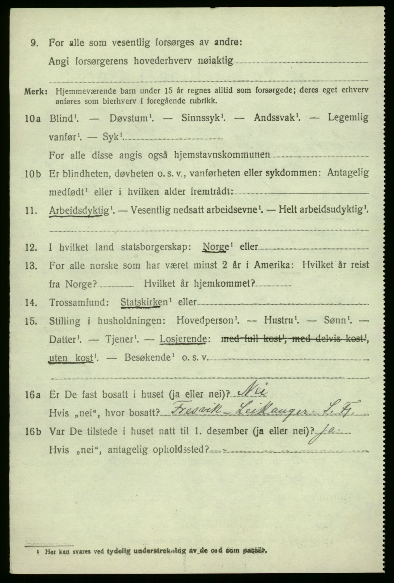 SAB, 1920 census for Leikanger, 1920, p. 3793