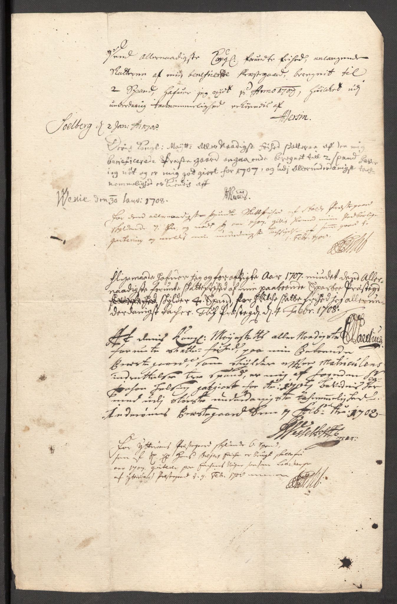 Rentekammeret inntil 1814, Reviderte regnskaper, Fogderegnskap, AV/RA-EA-4092/R63/L4315: Fogderegnskap Inderøy, 1706-1707, p. 468