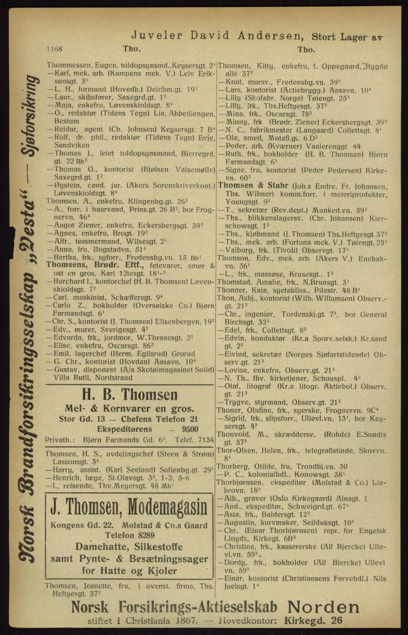 Kristiania/Oslo adressebok, PUBL/-, 1916, p. 1168