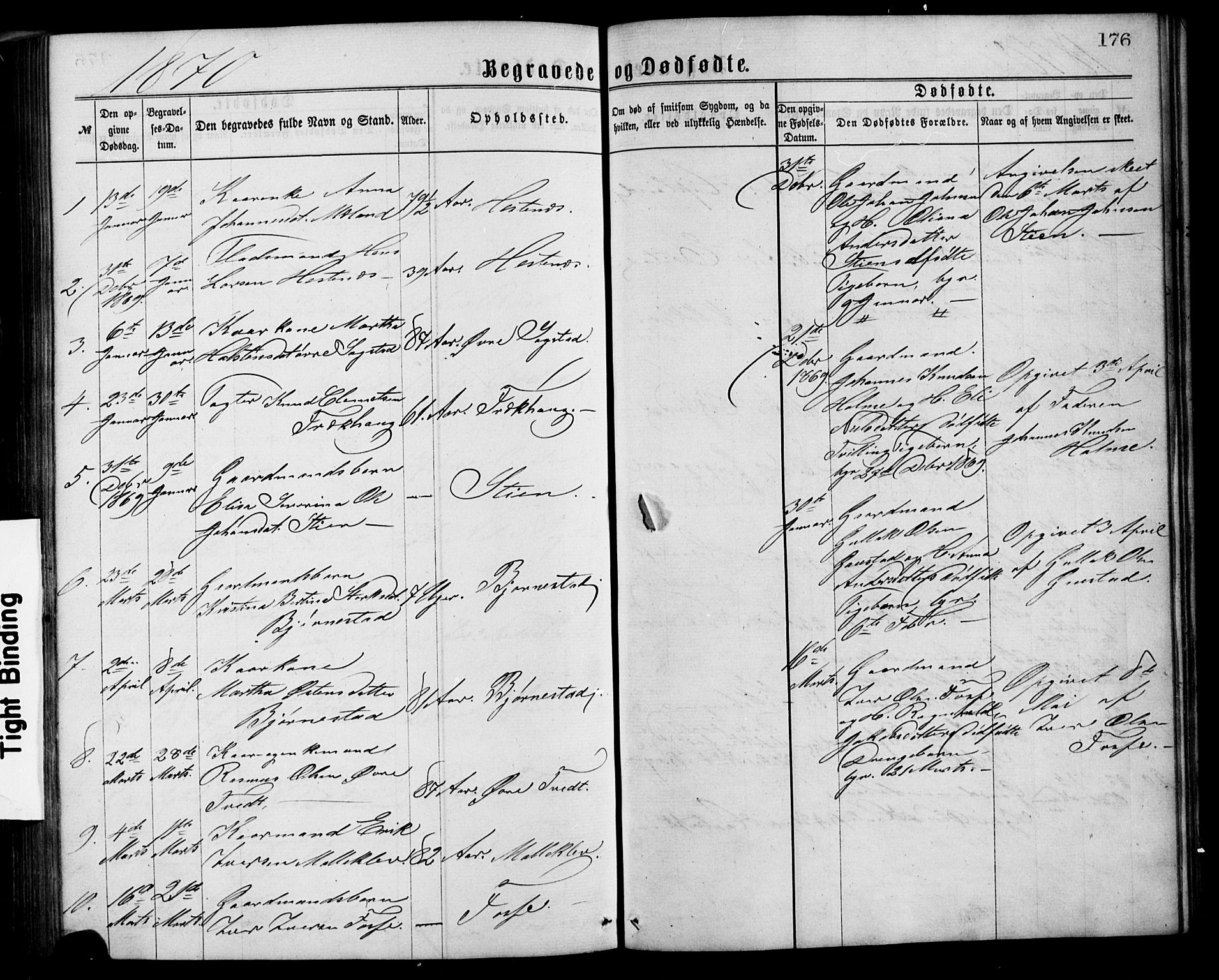 Alversund Sokneprestembete, SAB/A-73901/H/Ha/Hab: Parish register (copy) no. C 2, 1867-1880, p. 176