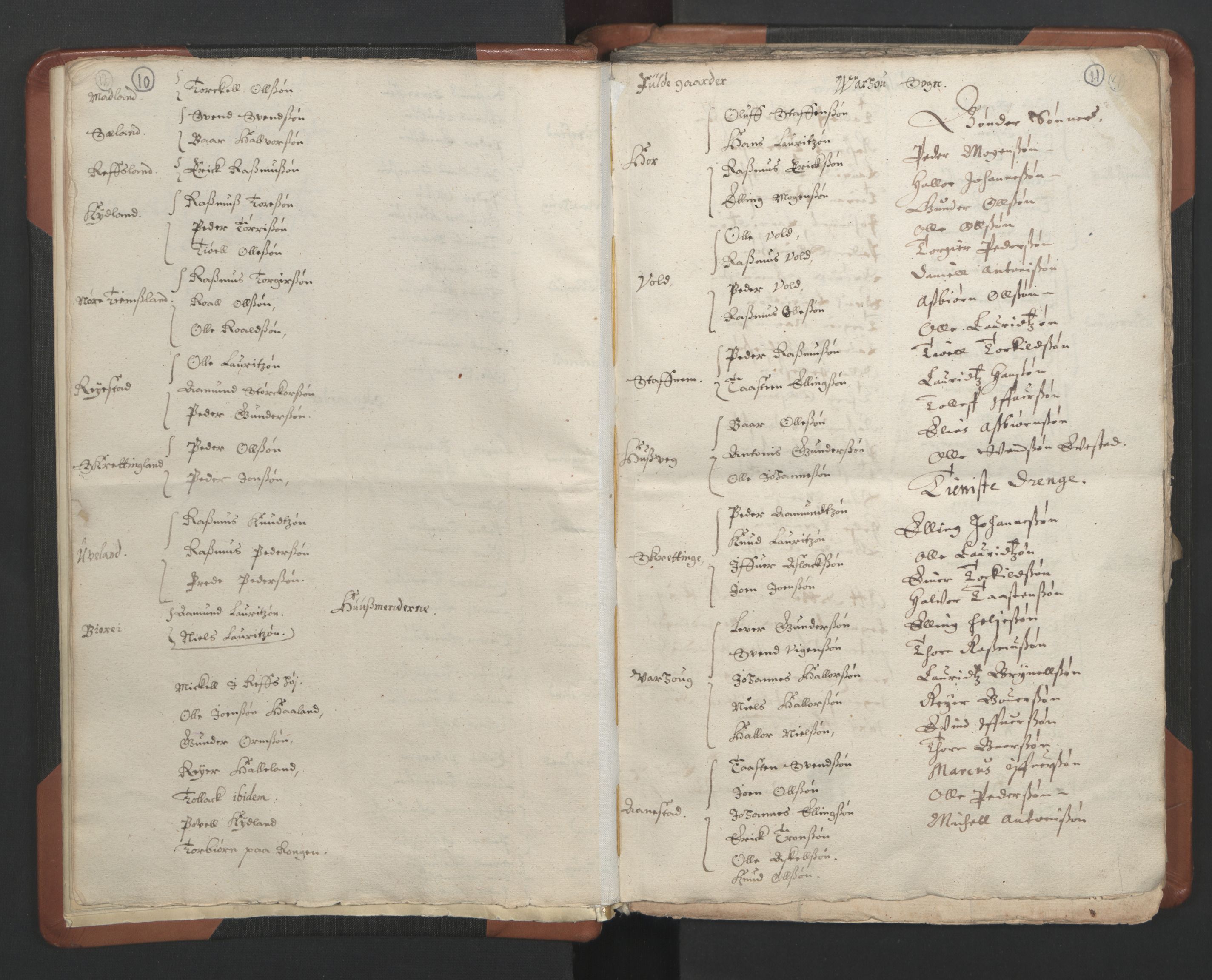 RA, Vicar's Census 1664-1666, no. 17: Jæren deanery and Dalane deanery, 1664-1666, p. 10-11