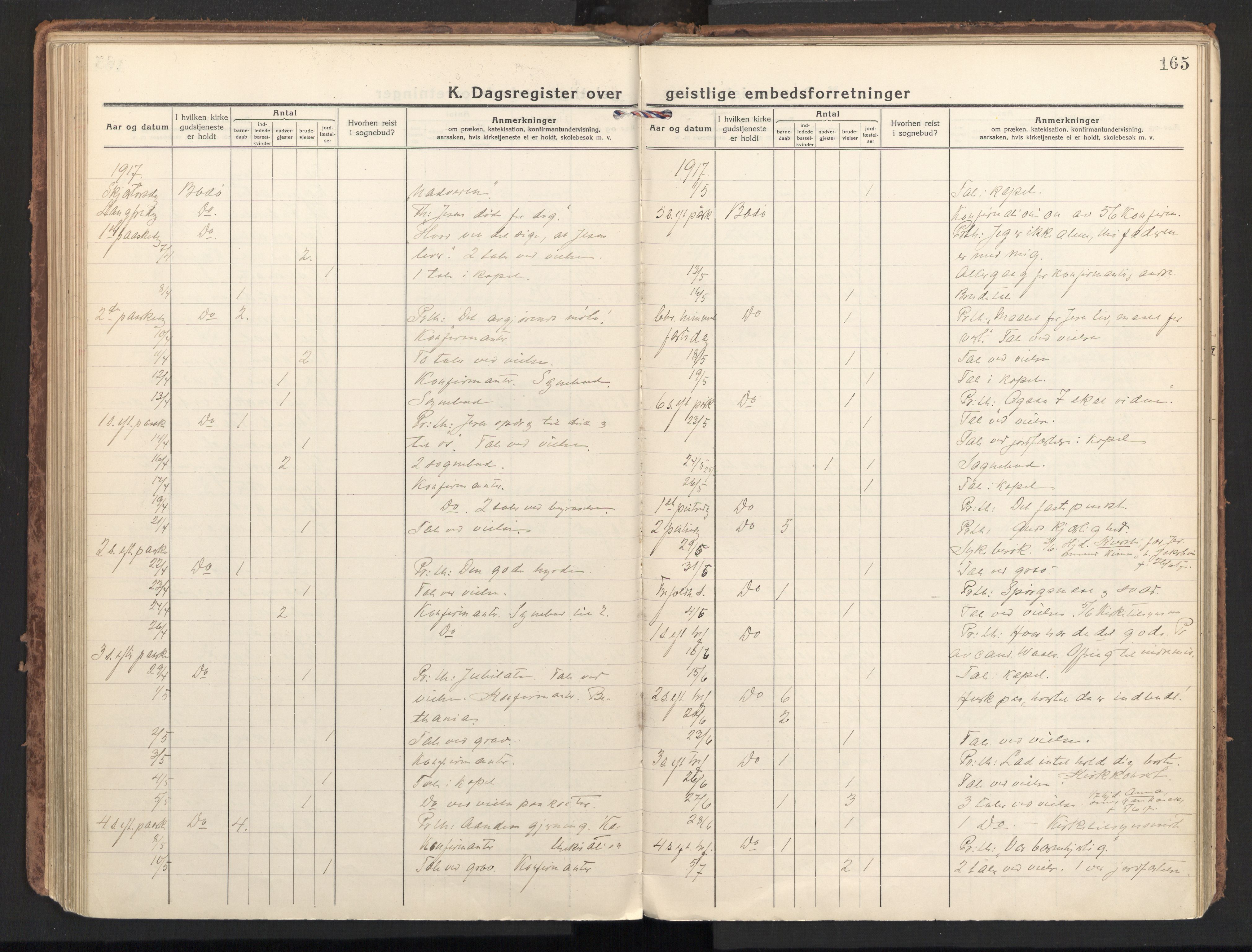 Ministerialprotokoller, klokkerbøker og fødselsregistre - Nordland, SAT/A-1459/801/L0018: Parish register (official) no. 801A18, 1916-1930, p. 165