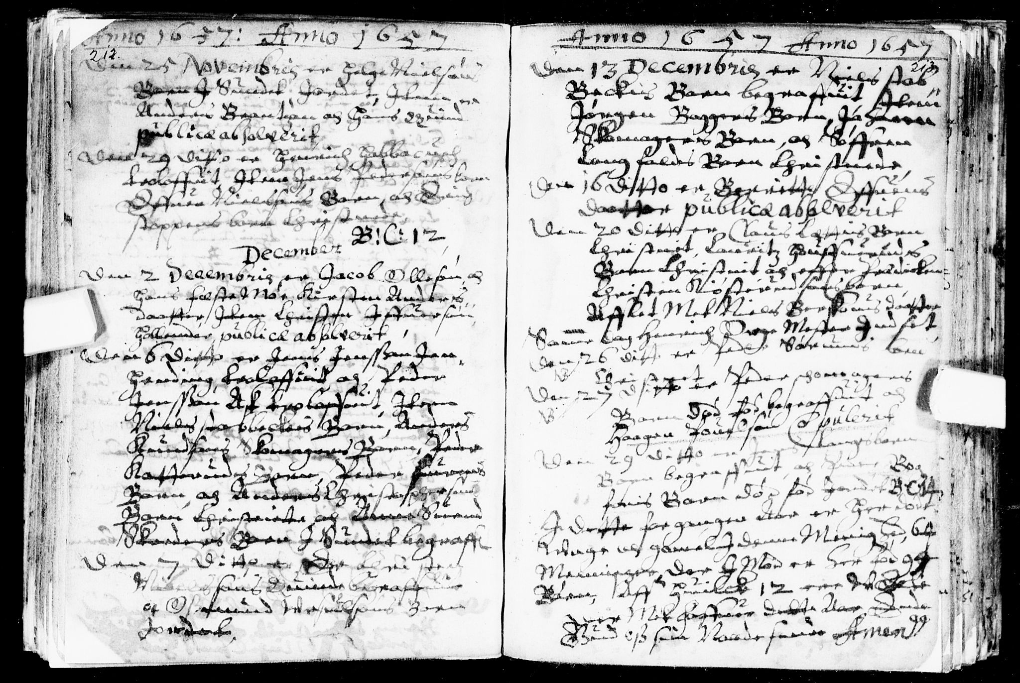 Bragernes kirkebøker, AV/SAKO-A-6/F/Fa/L0001: Parish register (official) no. I 1, 1634-1662, p. 212-213