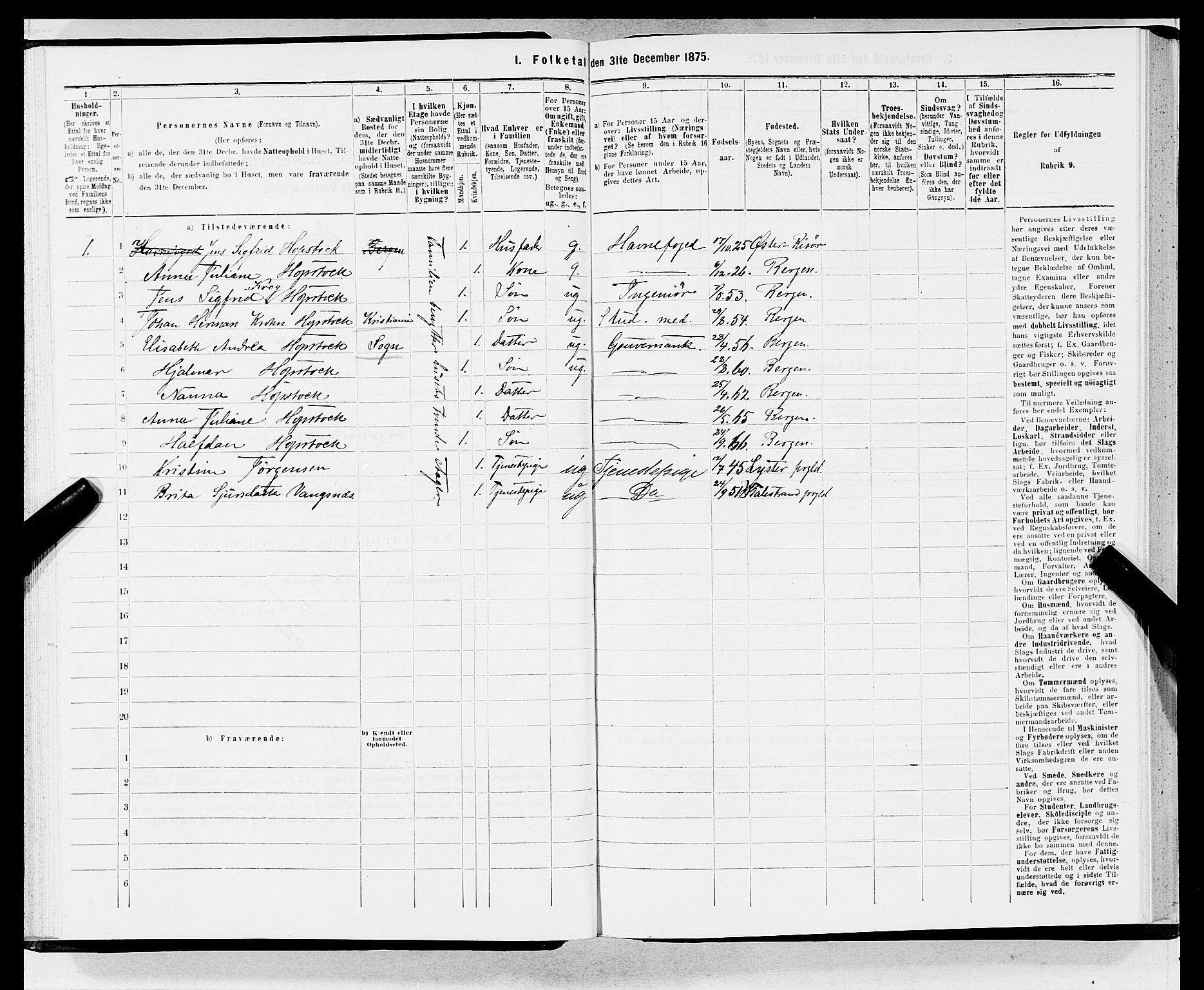 SAB, 1875 census for 1301 Bergen, 1875, p. 3433