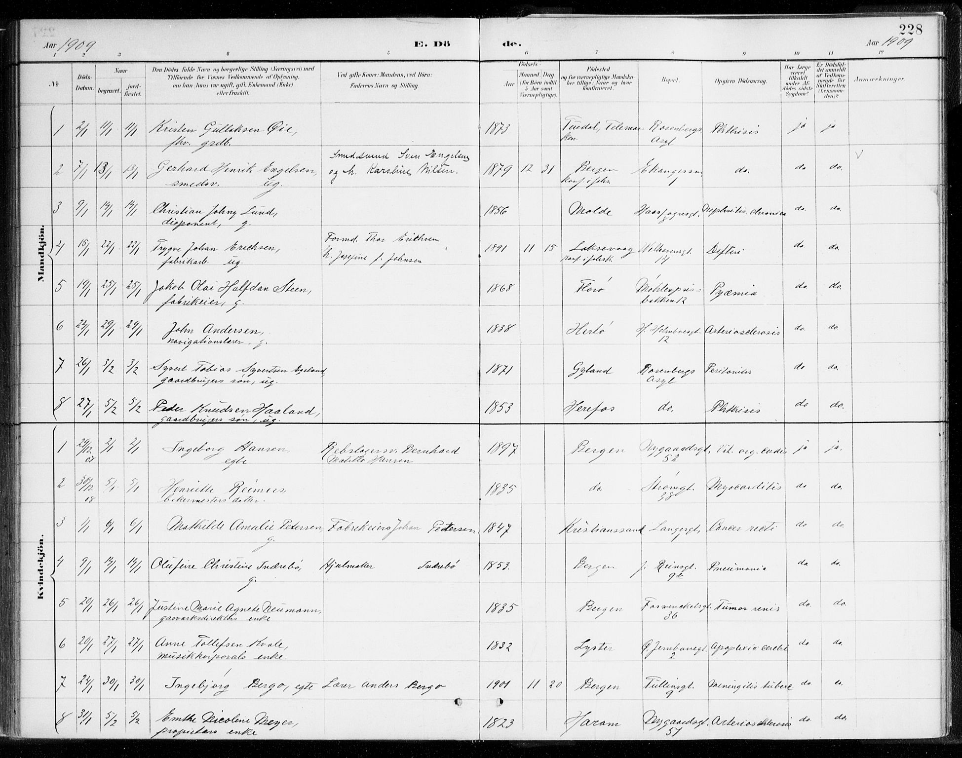 Johanneskirken sokneprestembete, SAB/A-76001/H/Haa/L0019: Parish register (official) no. E 1, 1885-1915, p. 228