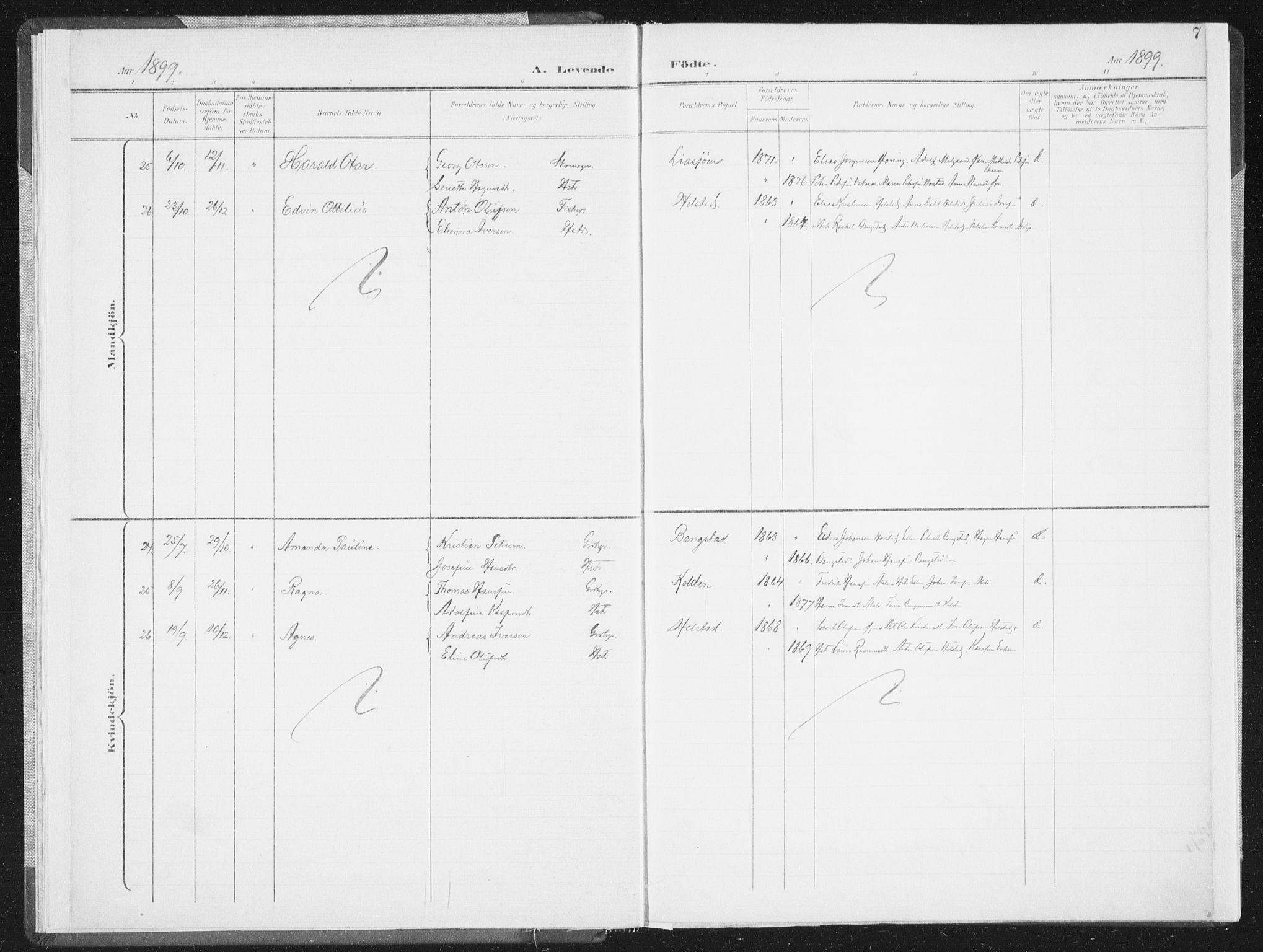 Ministerialprotokoller, klokkerbøker og fødselsregistre - Nordland, AV/SAT-A-1459/810/L0153: Parish register (official) no. 810A12, 1899-1914, p. 7