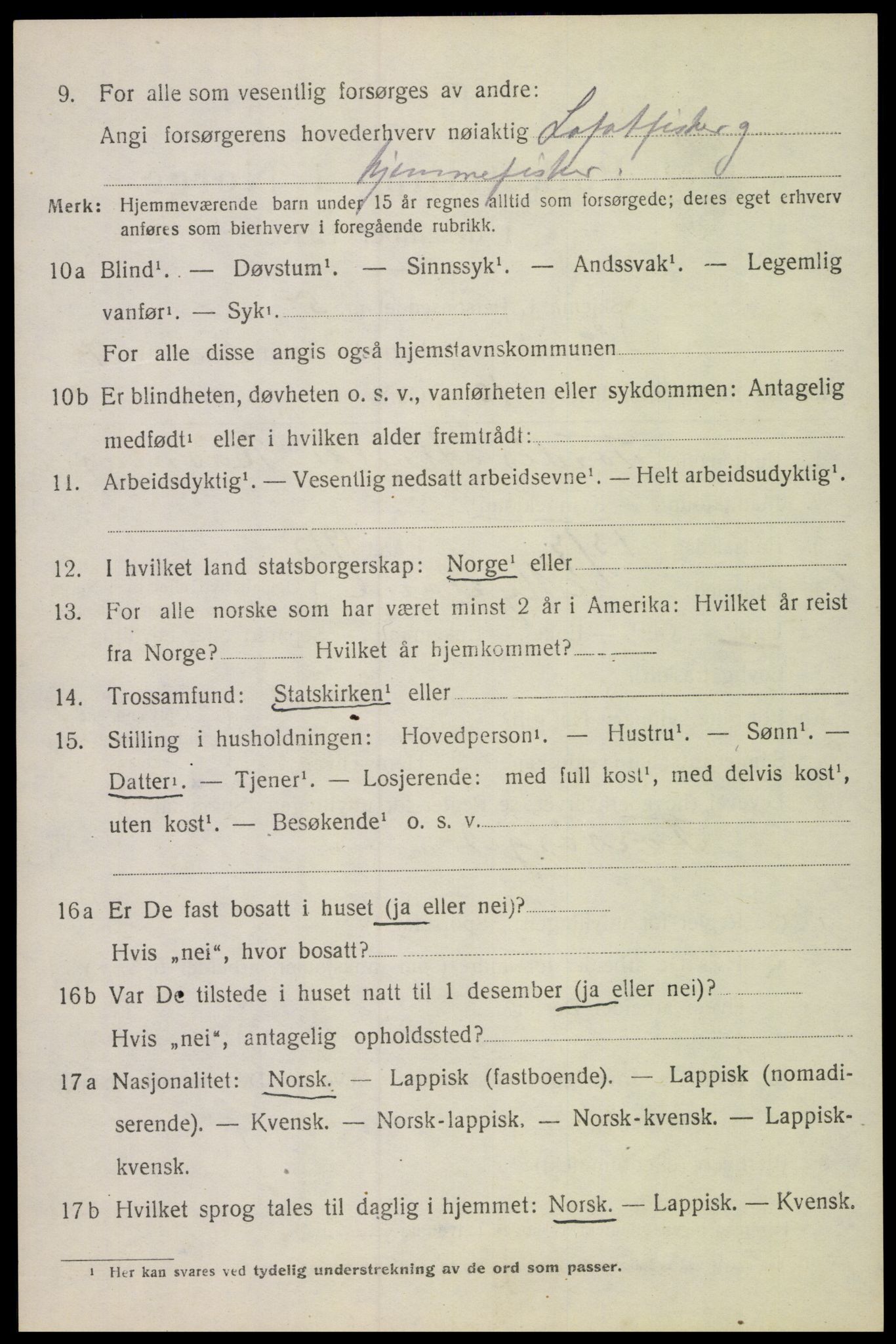 SAT, 1920 census for Hadsel, 1920, p. 7001