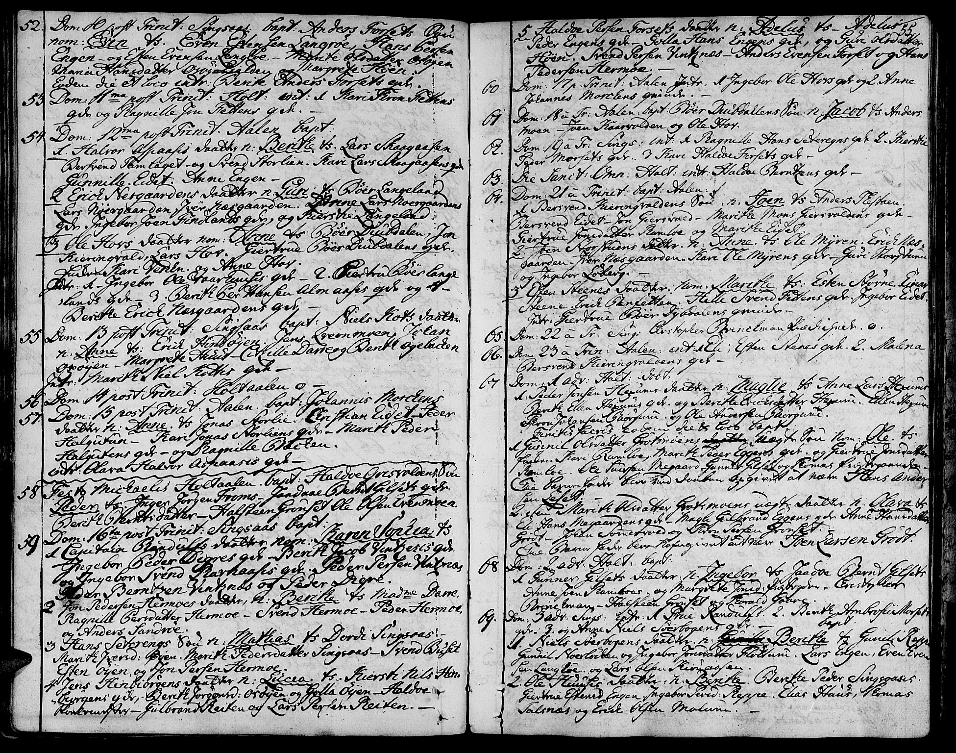 Ministerialprotokoller, klokkerbøker og fødselsregistre - Sør-Trøndelag, AV/SAT-A-1456/685/L0952: Parish register (official) no. 685A01, 1745-1804, p. 55