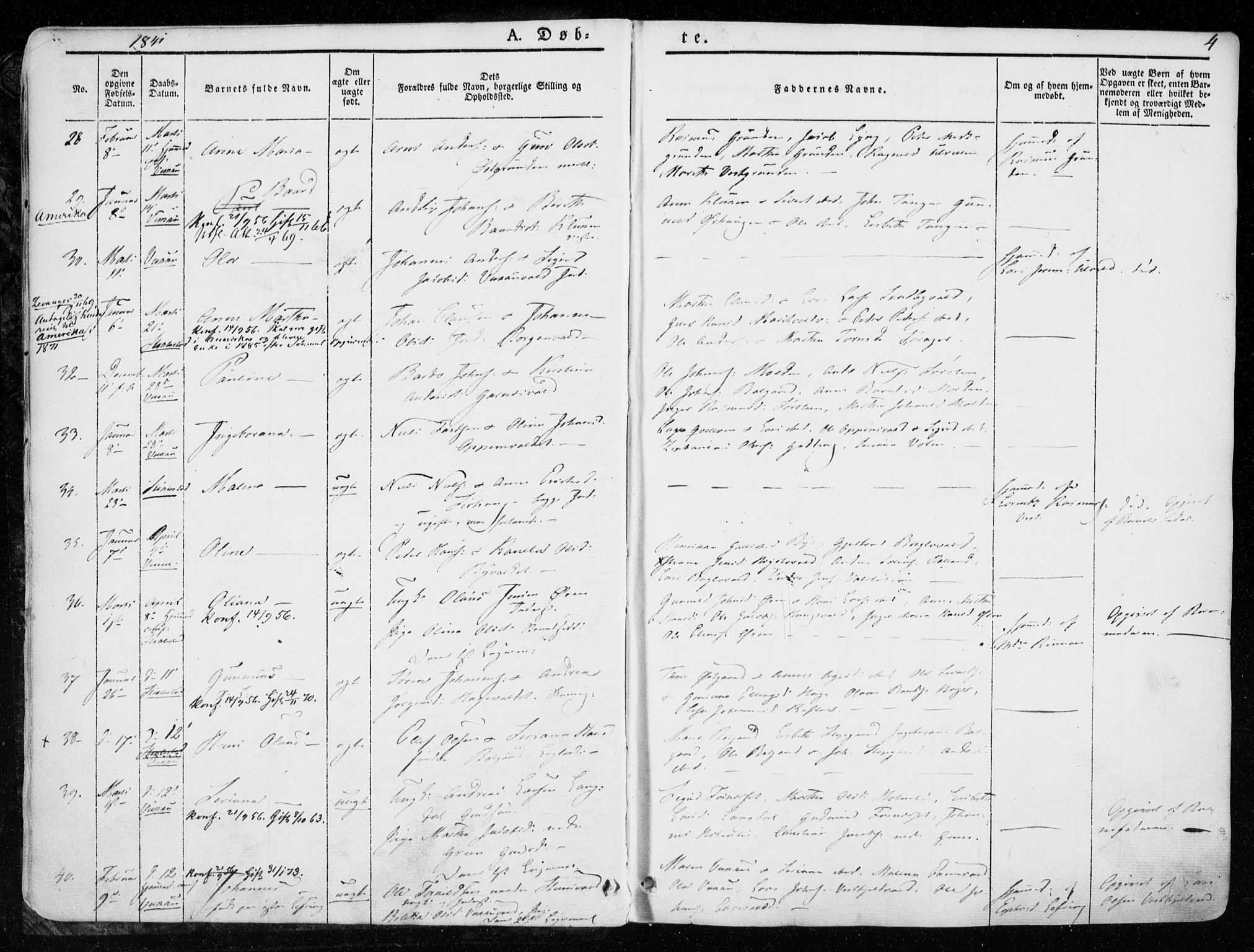 Ministerialprotokoller, klokkerbøker og fødselsregistre - Nord-Trøndelag, AV/SAT-A-1458/723/L0239: Parish register (official) no. 723A08, 1841-1851, p. 4