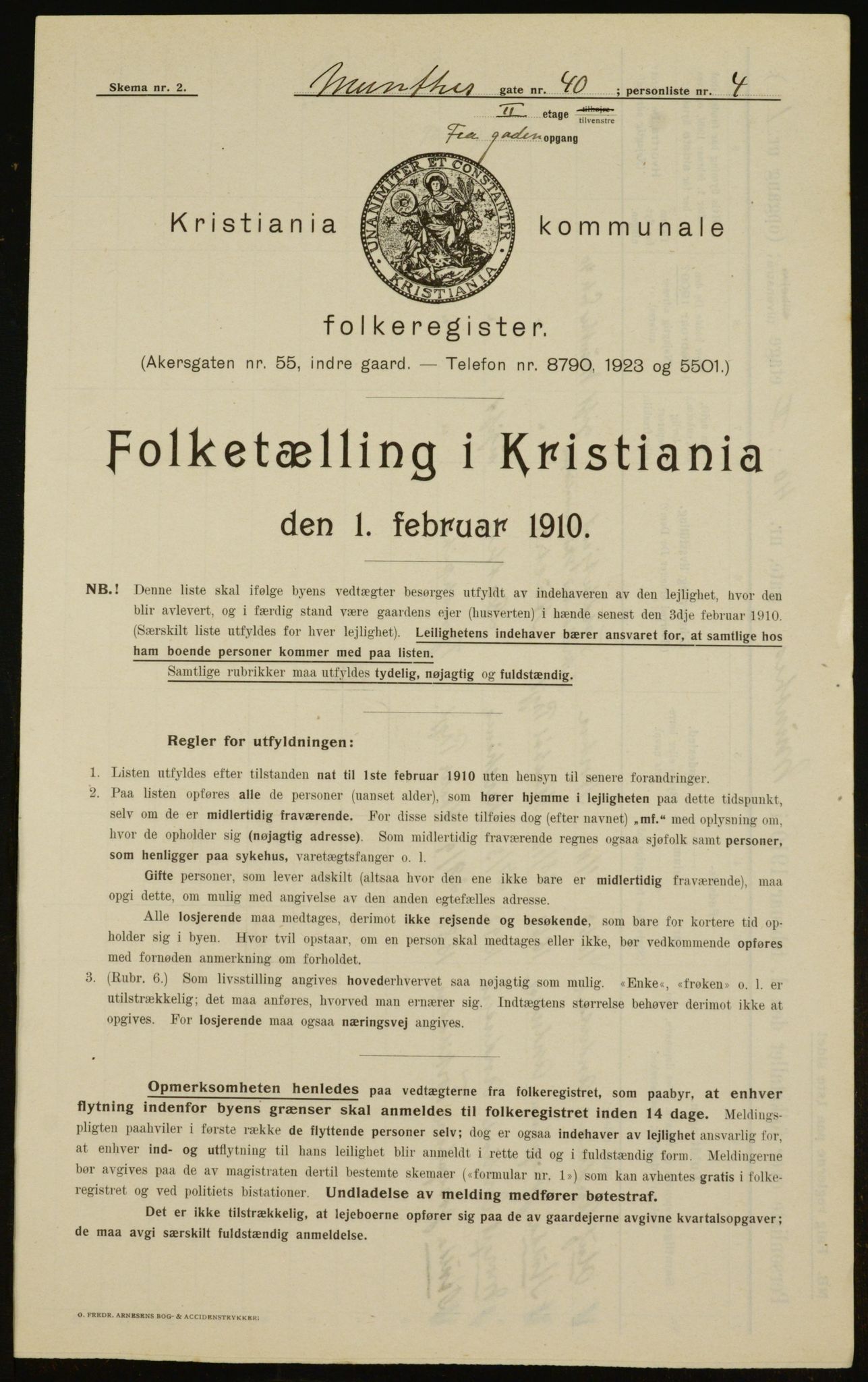 OBA, Municipal Census 1910 for Kristiania, 1910, p. 65813