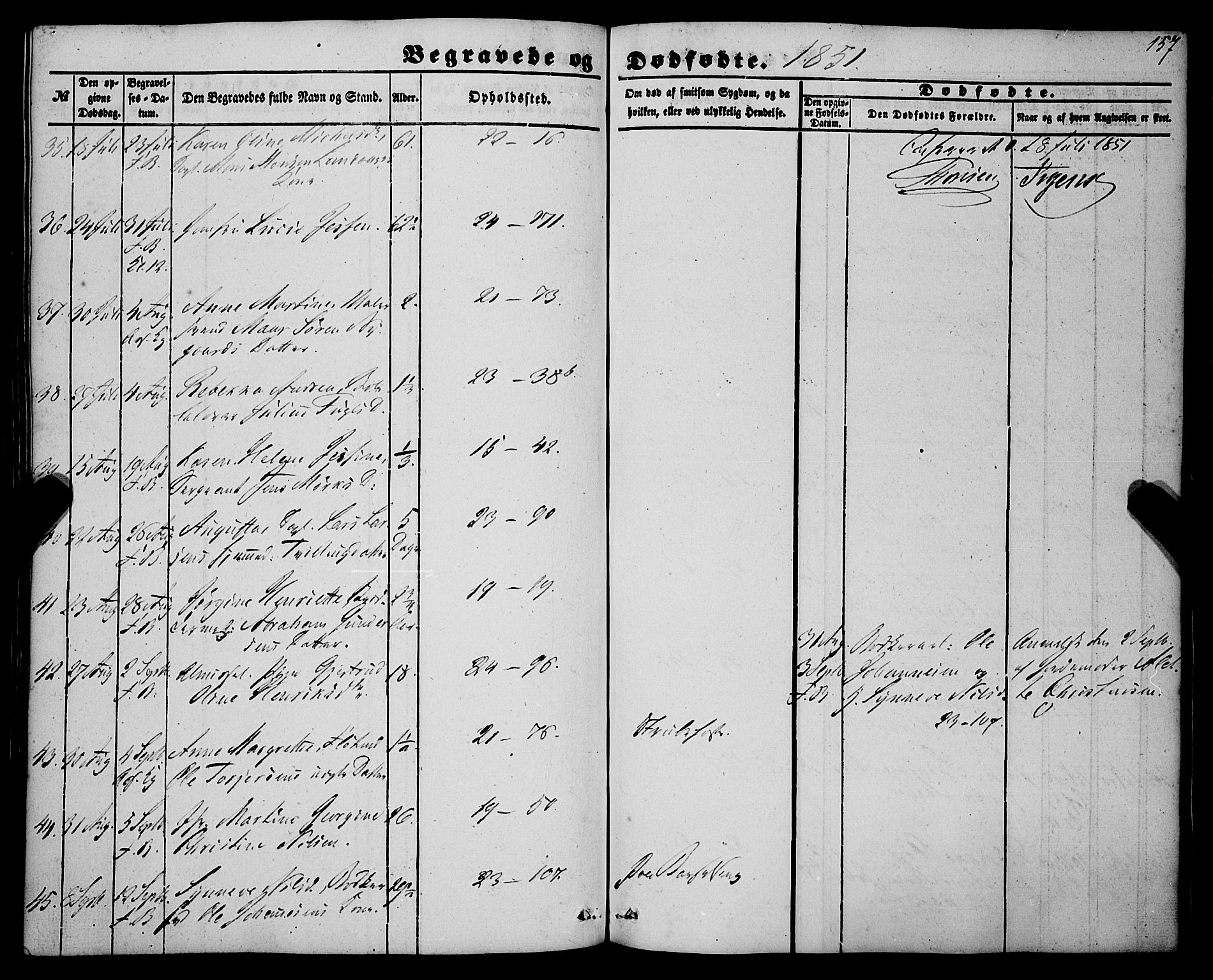 Korskirken sokneprestembete, AV/SAB-A-76101/H/Haa: Parish register (official) no. E 2, 1848-1862, p. 157