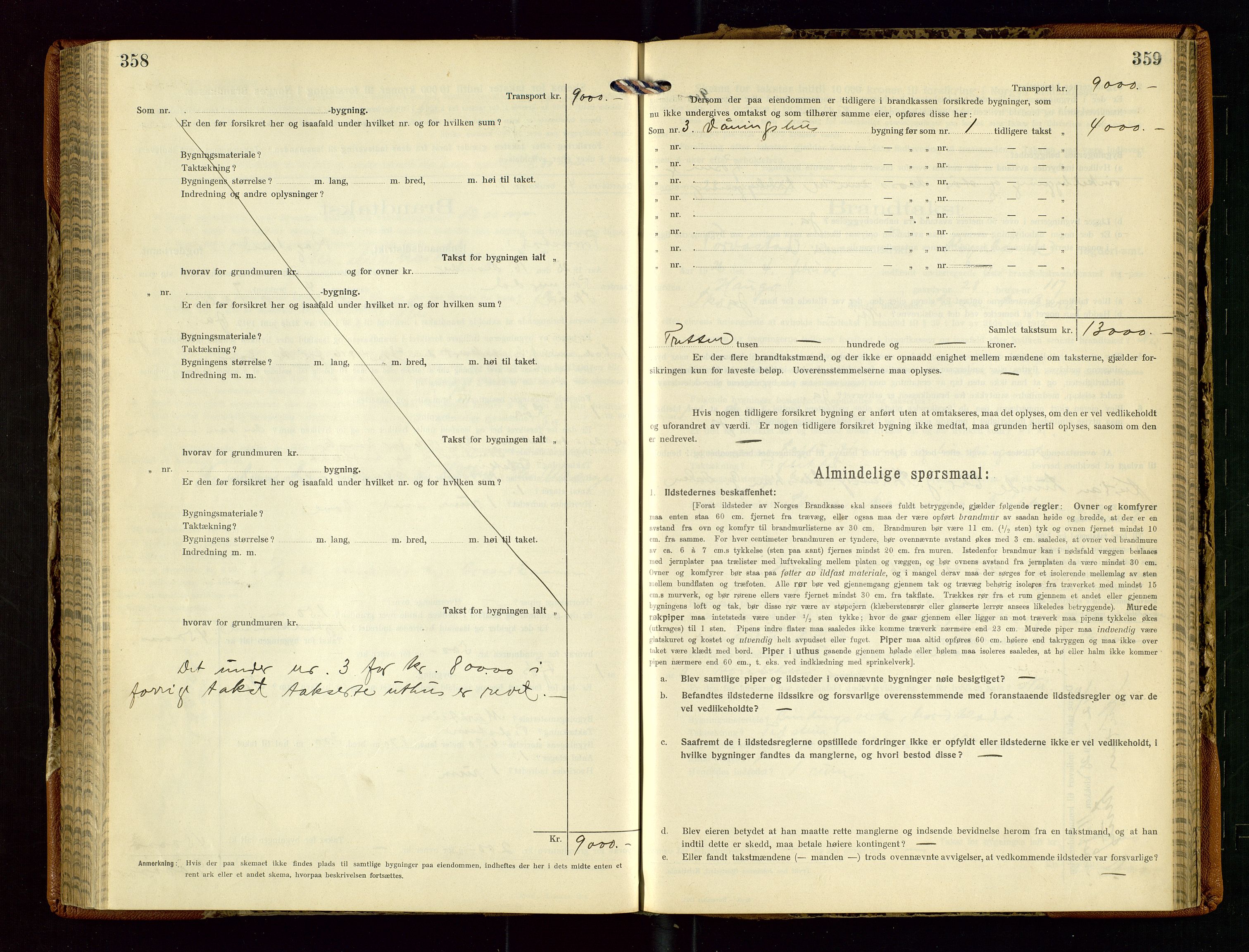 Torvestad lensmannskontor, AV/SAST-A-100307/1/Gob/L0005: "Brandtaxationsprotokol for Torvestad Lensmannsdistrikt", 1915-1928, p. 358-359