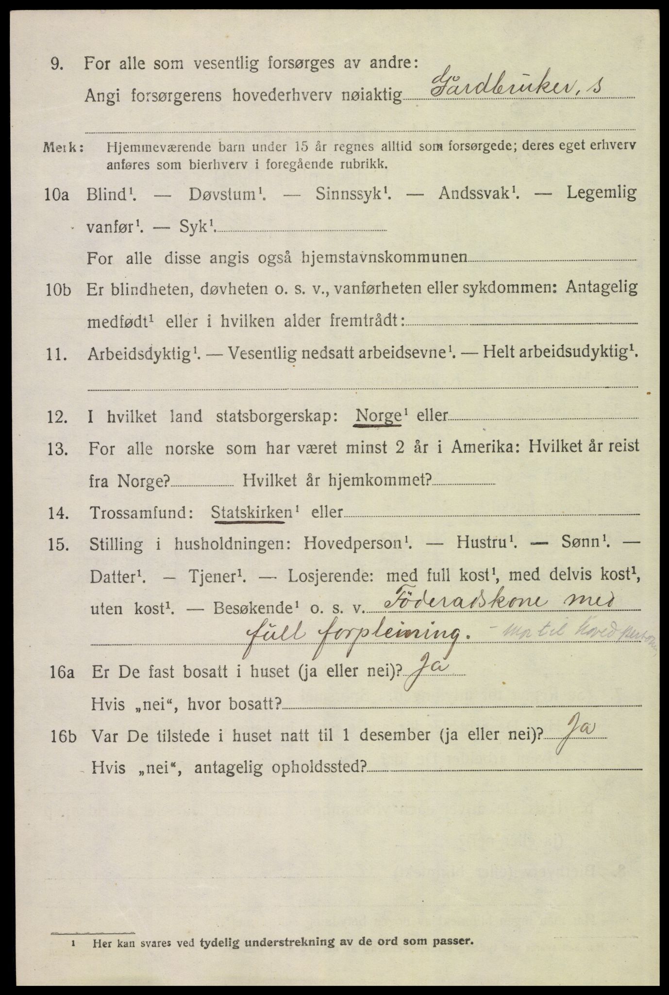 SAH, 1920 census for Tolga, 1920, p. 8542