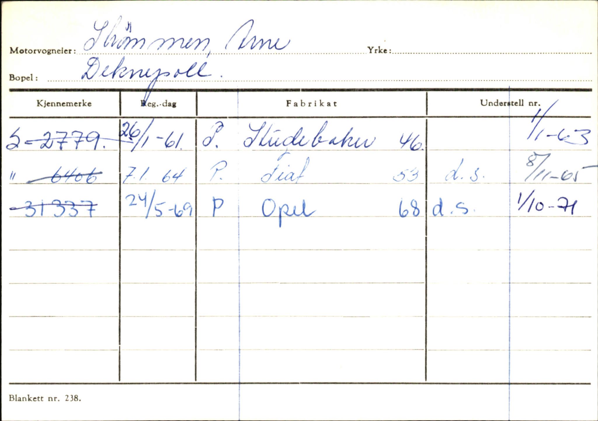 Statens vegvesen, Sogn og Fjordane vegkontor, SAB/A-5301/4/F/L0145: Registerkort Vågsøy S-Å. Årdal I-P, 1945-1975, p. 278