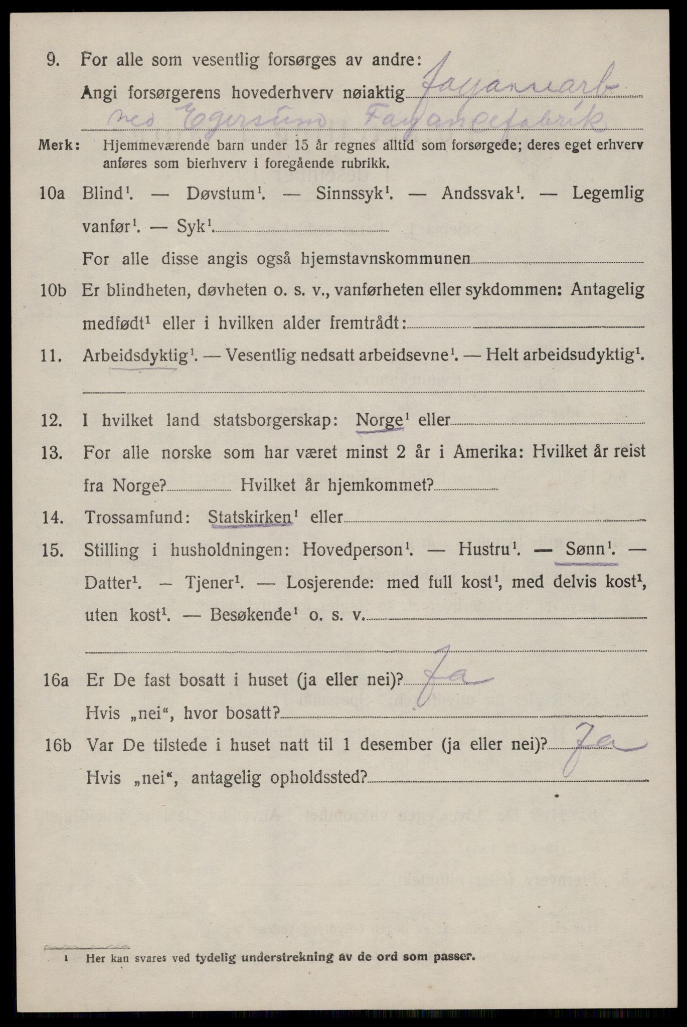 SAST, 1920 census for Eigersund, 1920, p. 5804