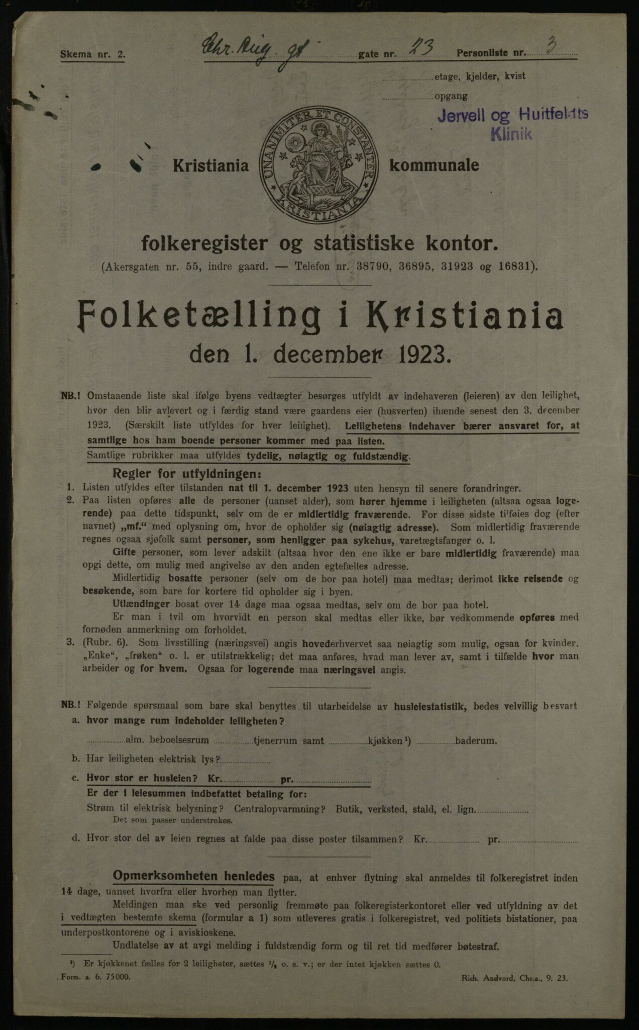 OBA, Municipal Census 1923 for Kristiania, 1923, p. 60739