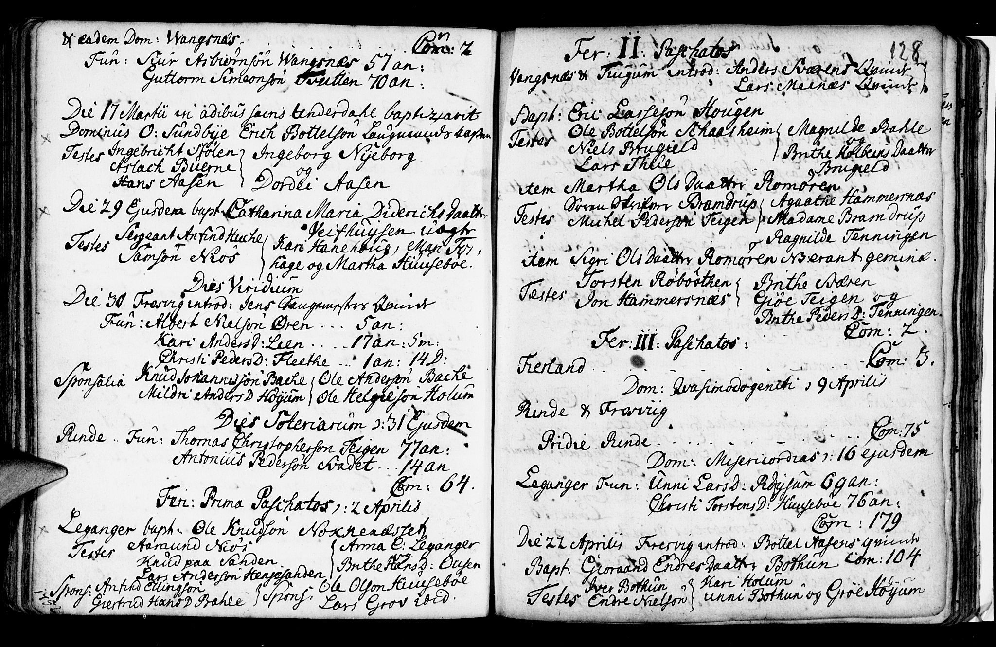 Leikanger sokneprestembete, SAB/A-81001: Parish register (official) no. A 2, 1735-1756, p. 128