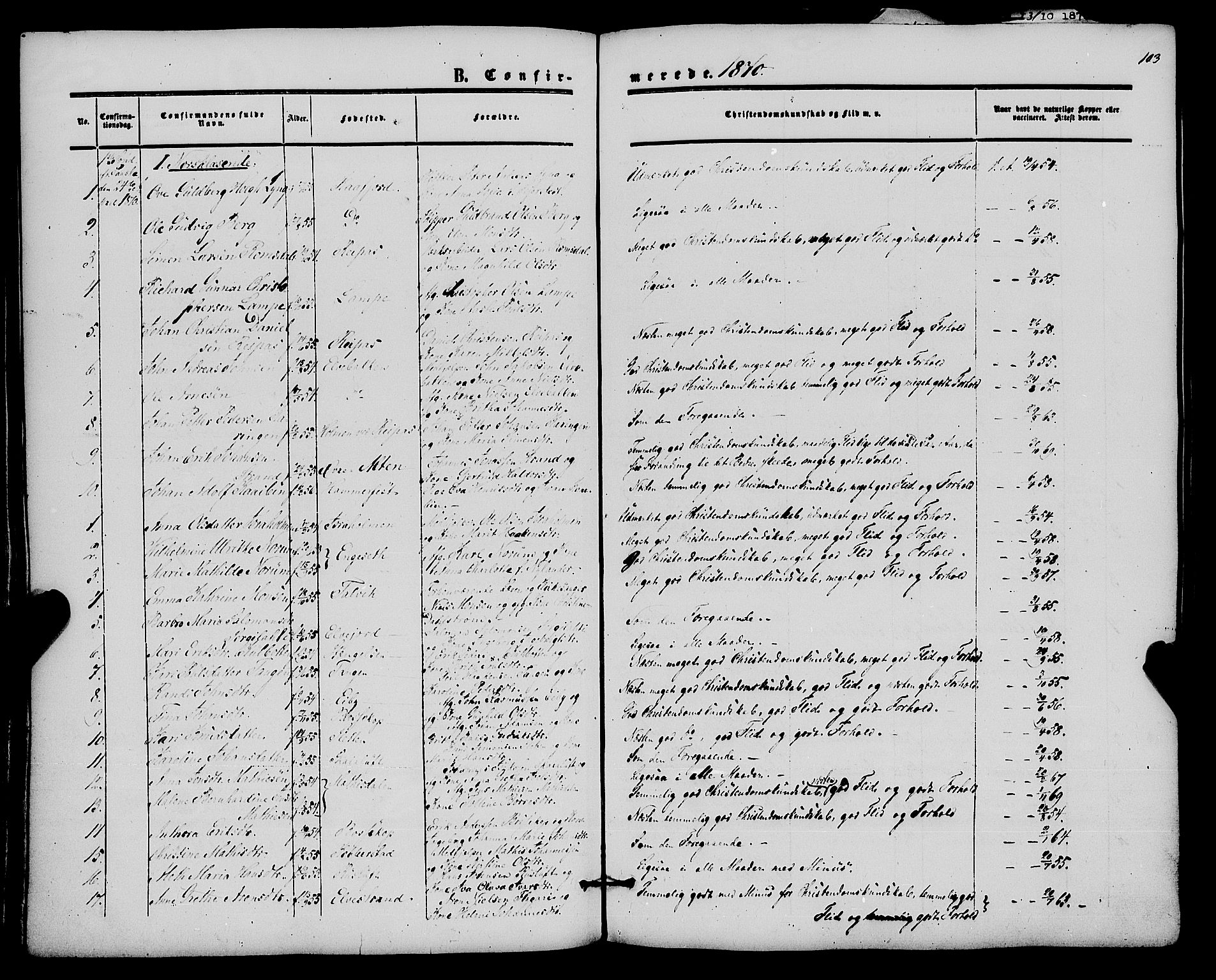 Alta sokneprestkontor, SATØ/S-1338/H/Ha/L0001.kirke: Parish register (official) no. 1, 1858-1878, p. 103